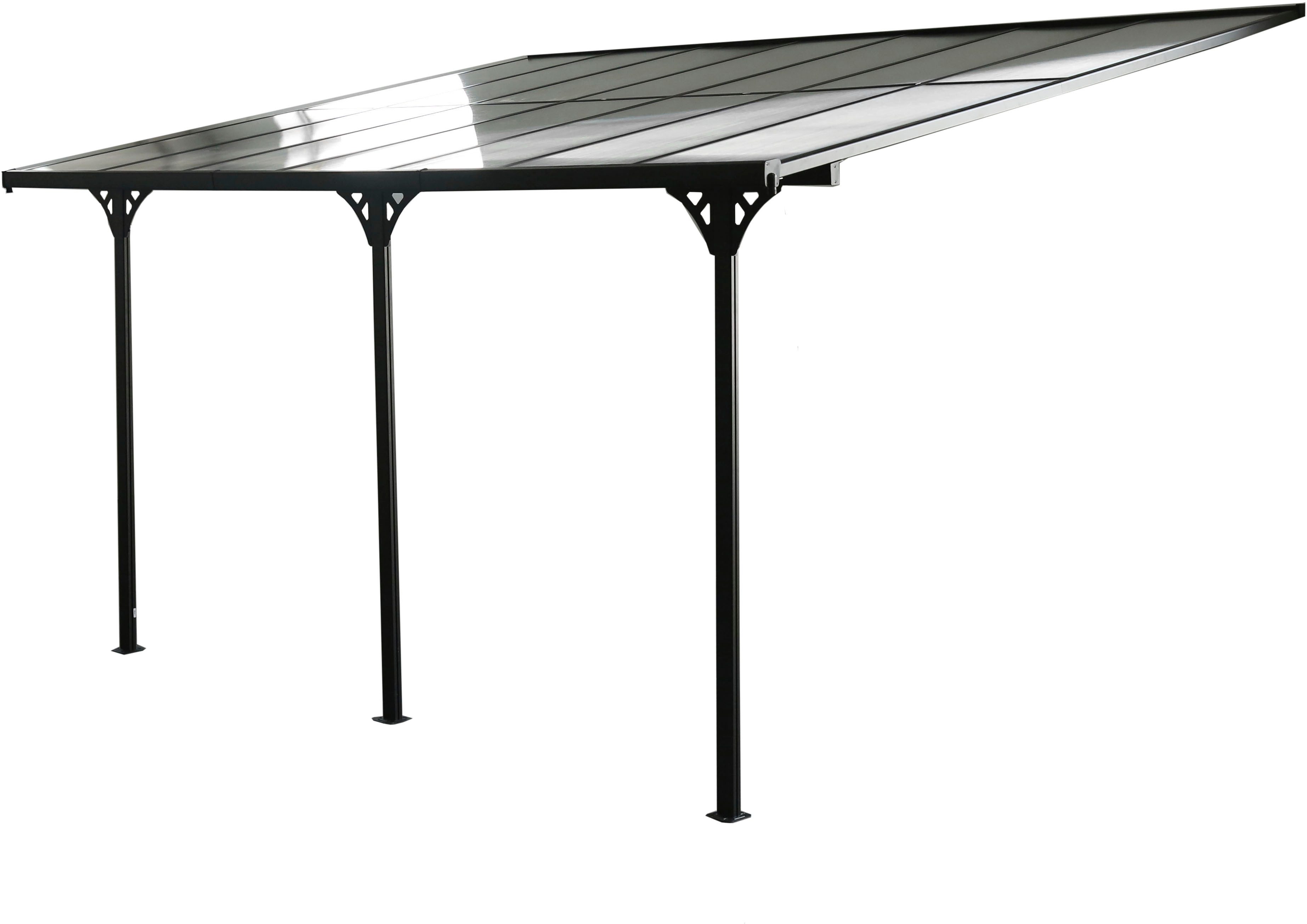 WESTMANN Terrassendach Bruce, BxT: 435x300 cm, Bedachung Doppelstegplatten, Rahmen aus pulverbeschichtetem Aluminium, schwarz