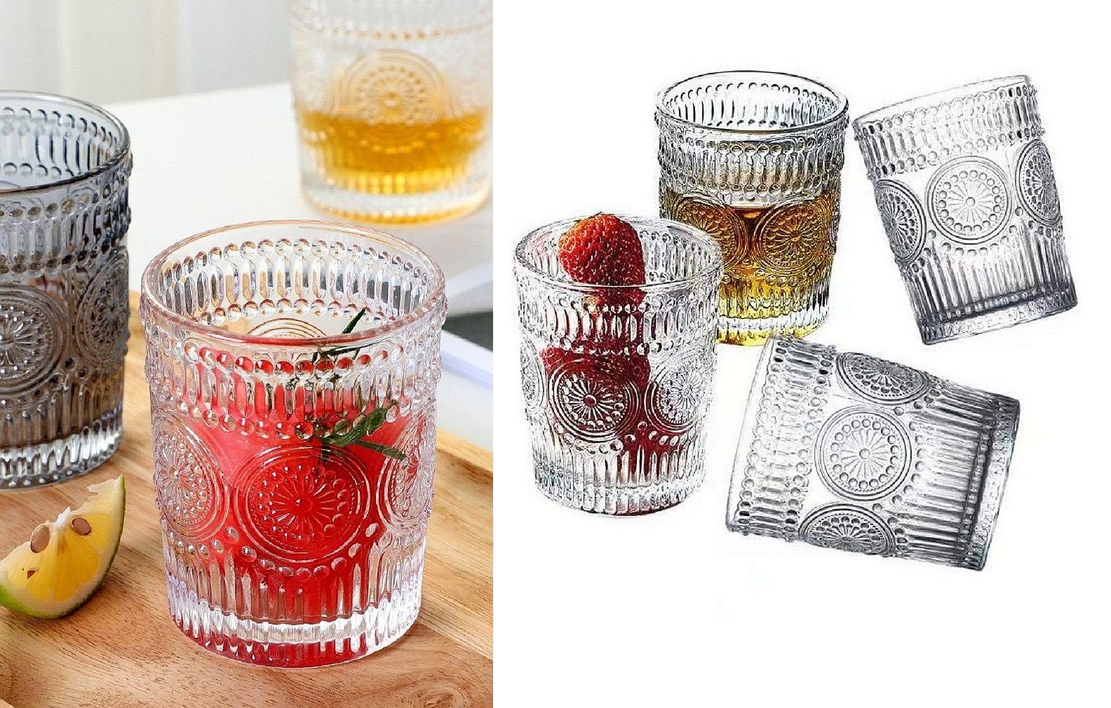 Rungassi Gläser-Set 4 x Trinkglas Gläserset 270ml H 10cm Wasser, Cognac, Whisky-Gläser G01, Glas
