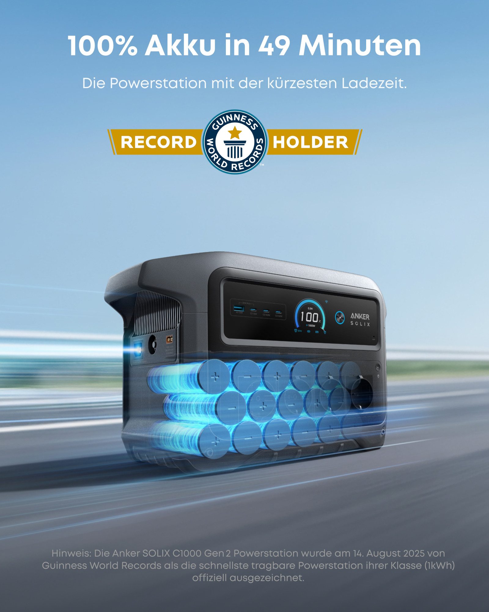 Anker Stromerzeuger C1000 Gen 2 Tragbare Powerstation mit wasserfester Tragetasche, 2 in kW, (1-tlg)