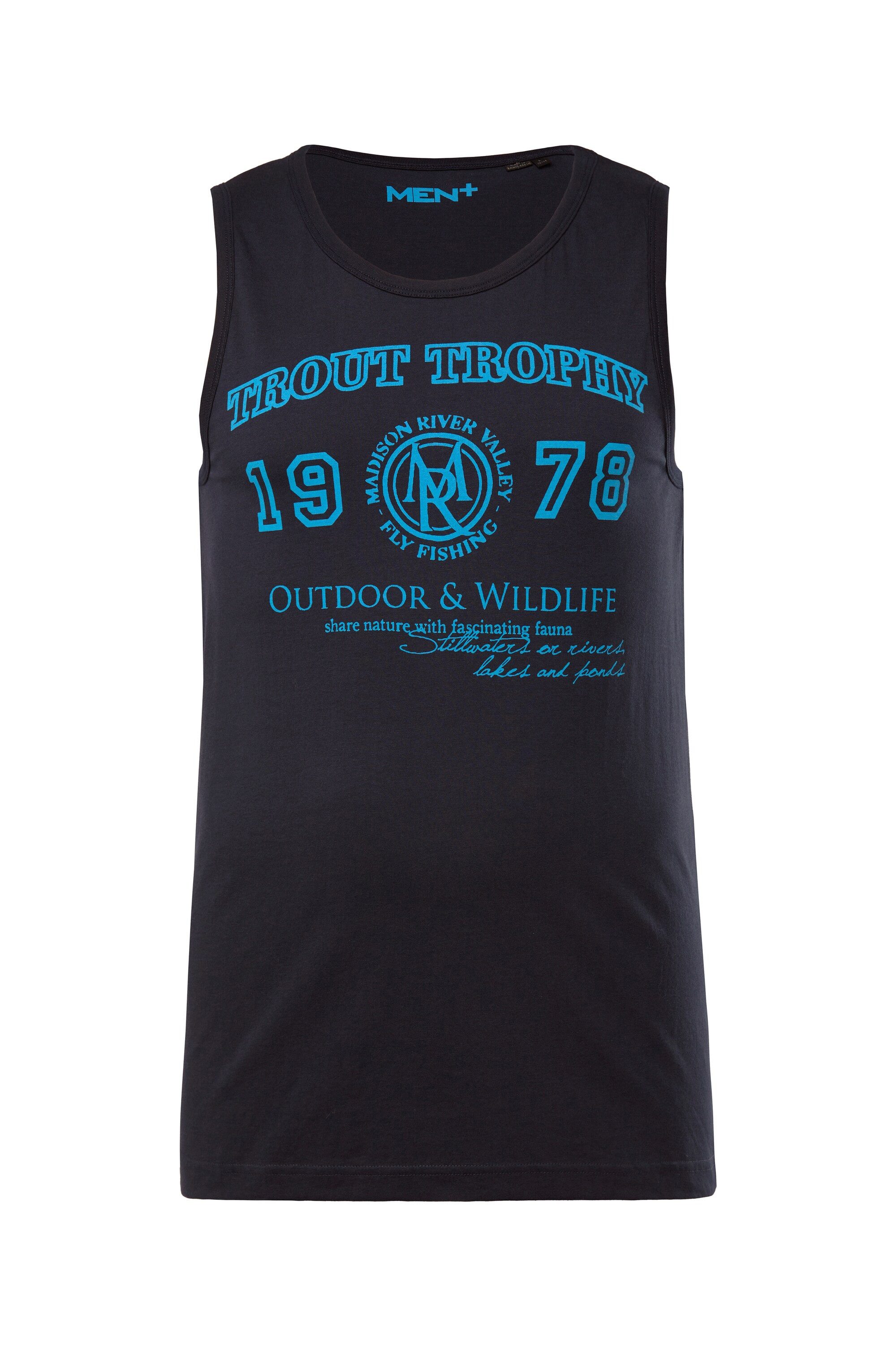 Men Plus T-Shirt Men+ Tanktop Unterhemd Print Rundhals bis 8 XL günstig online kaufen