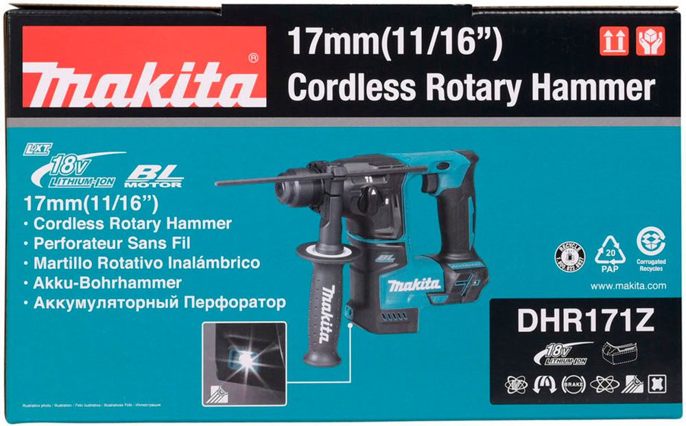 Makita Akku-Bohrhammer DHR171Z, max. 680 U/min, ohne Akku & Ladegerät günstig online kaufen