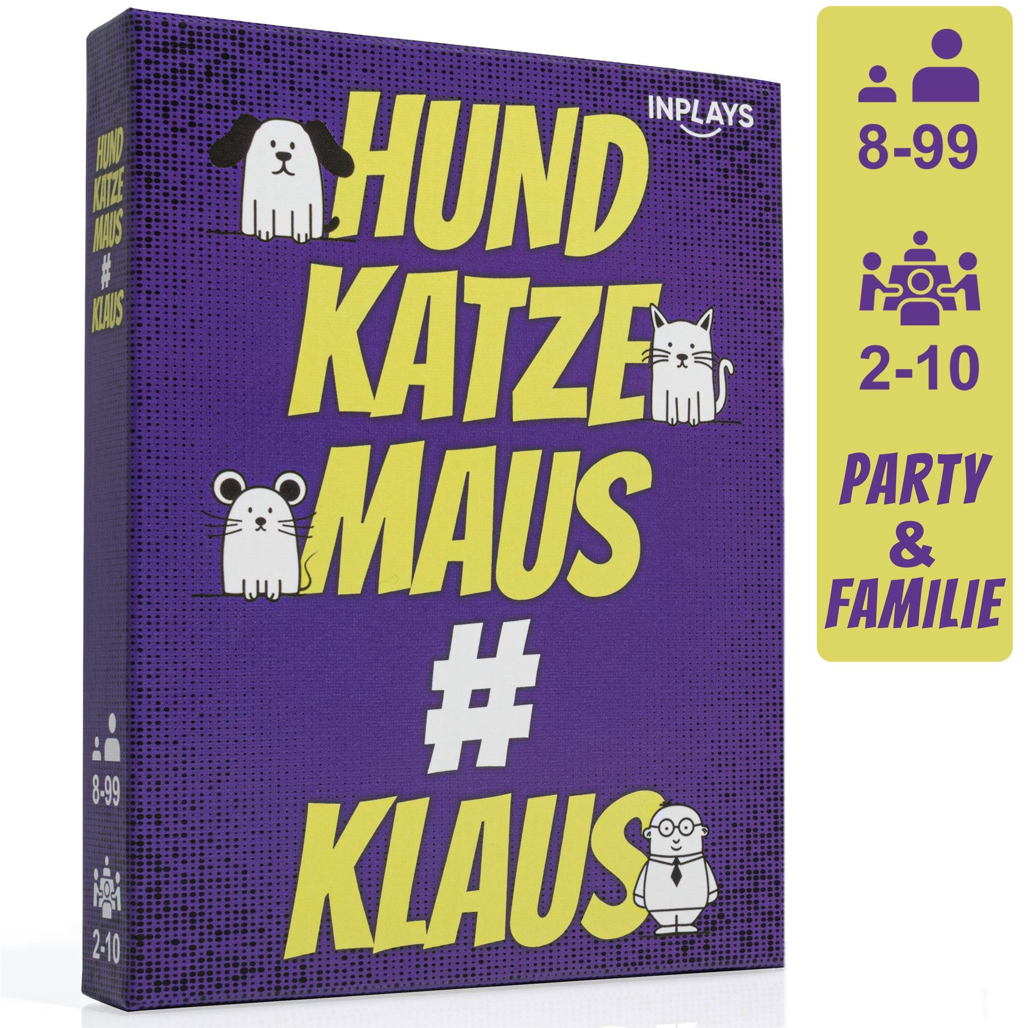 Hausfelder Spiel INPLAYS Hund Katze Maus # Klaus Kartenspiel (Standardversion), Familienspiel, Kartenspiel, Partyspiel, Neuheit, für die ganze Familie
