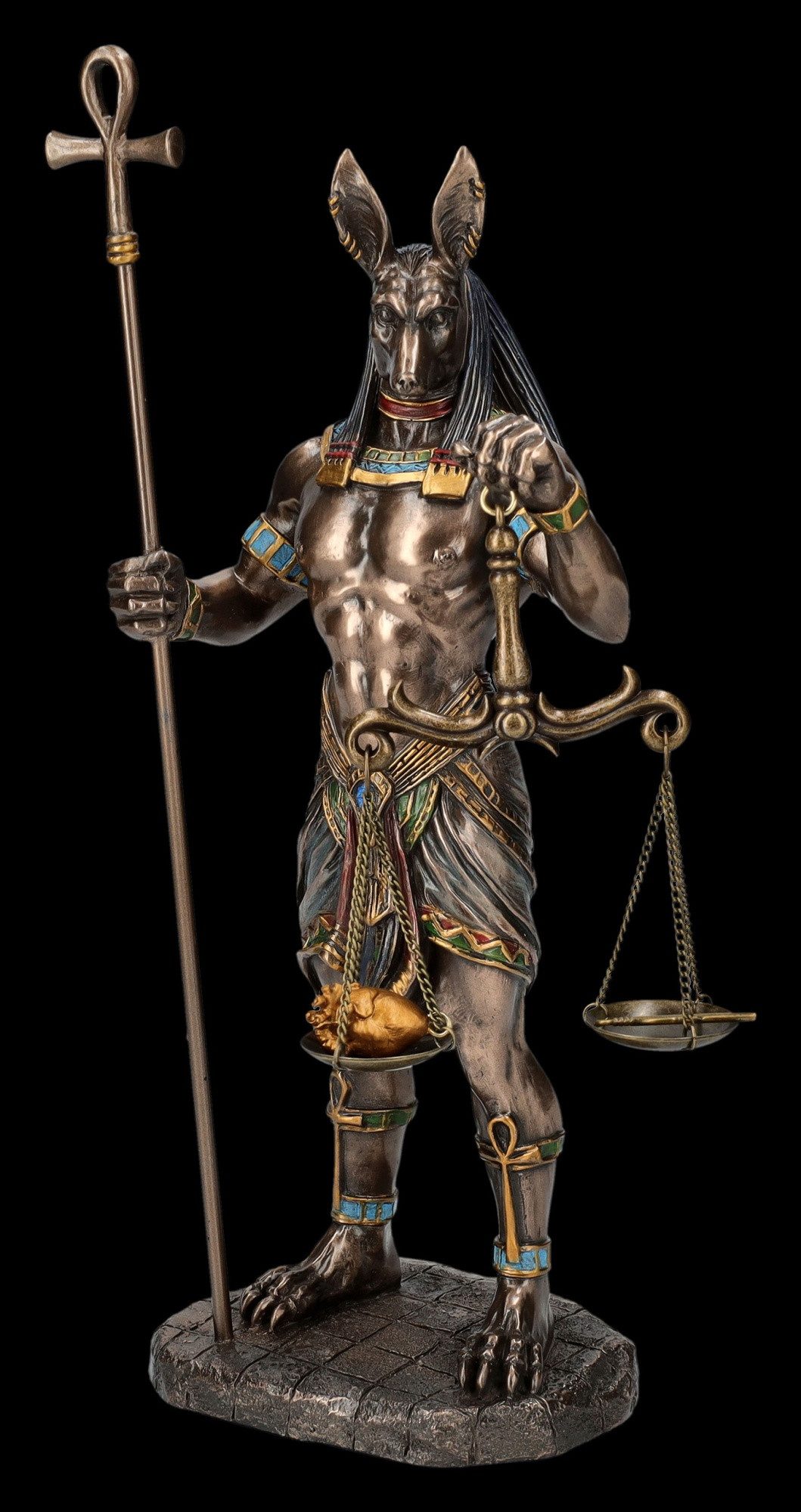 Figuren Shop GmbH Fantasy-Figur Anubis Figur mit Ankh-Stab und Waage - Vero günstig online kaufen
