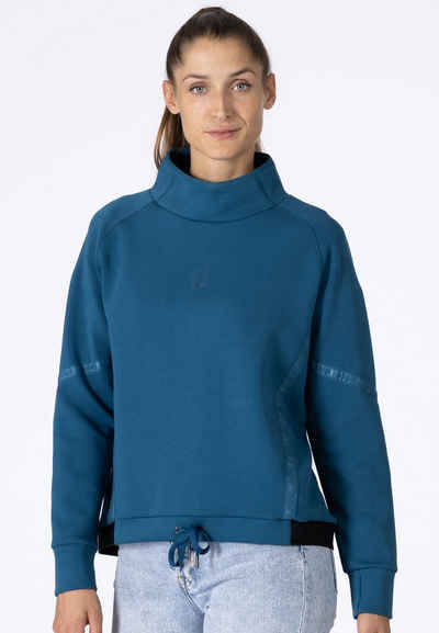 DEPROC Active Sweatshirt JETTE CS WOMEN Sweatshirt vorne etwas kürzer, Kordelzug am Bund