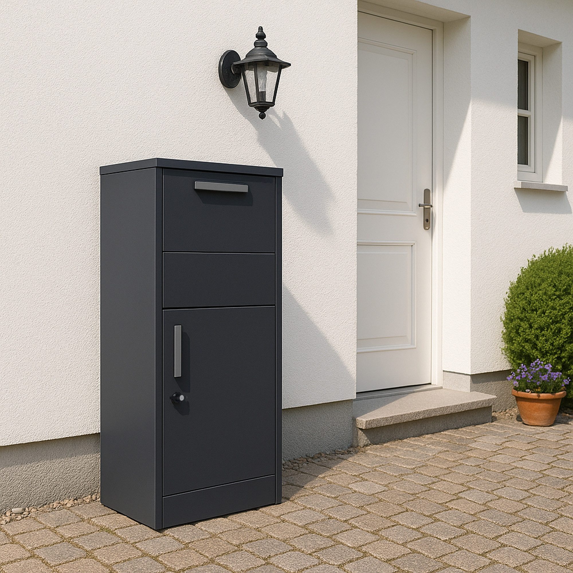 Zelsius Paketbriefkasten Jupiter, pulverbeschichteter Stahl, RAL7016 mit Di günstig online kaufen