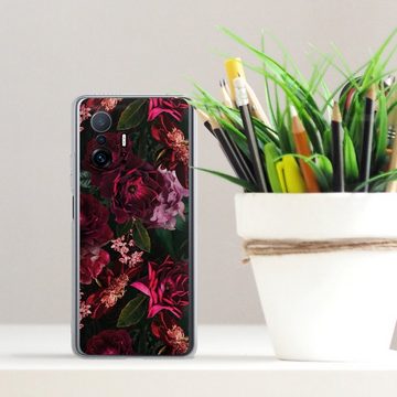 DeinDesign Handyhülle Rose Blumen Blume Dark Red and Pink Flowers, Xiaomi 11T 5G Silikon Hülle Bumper Case Handy Schutzhülle