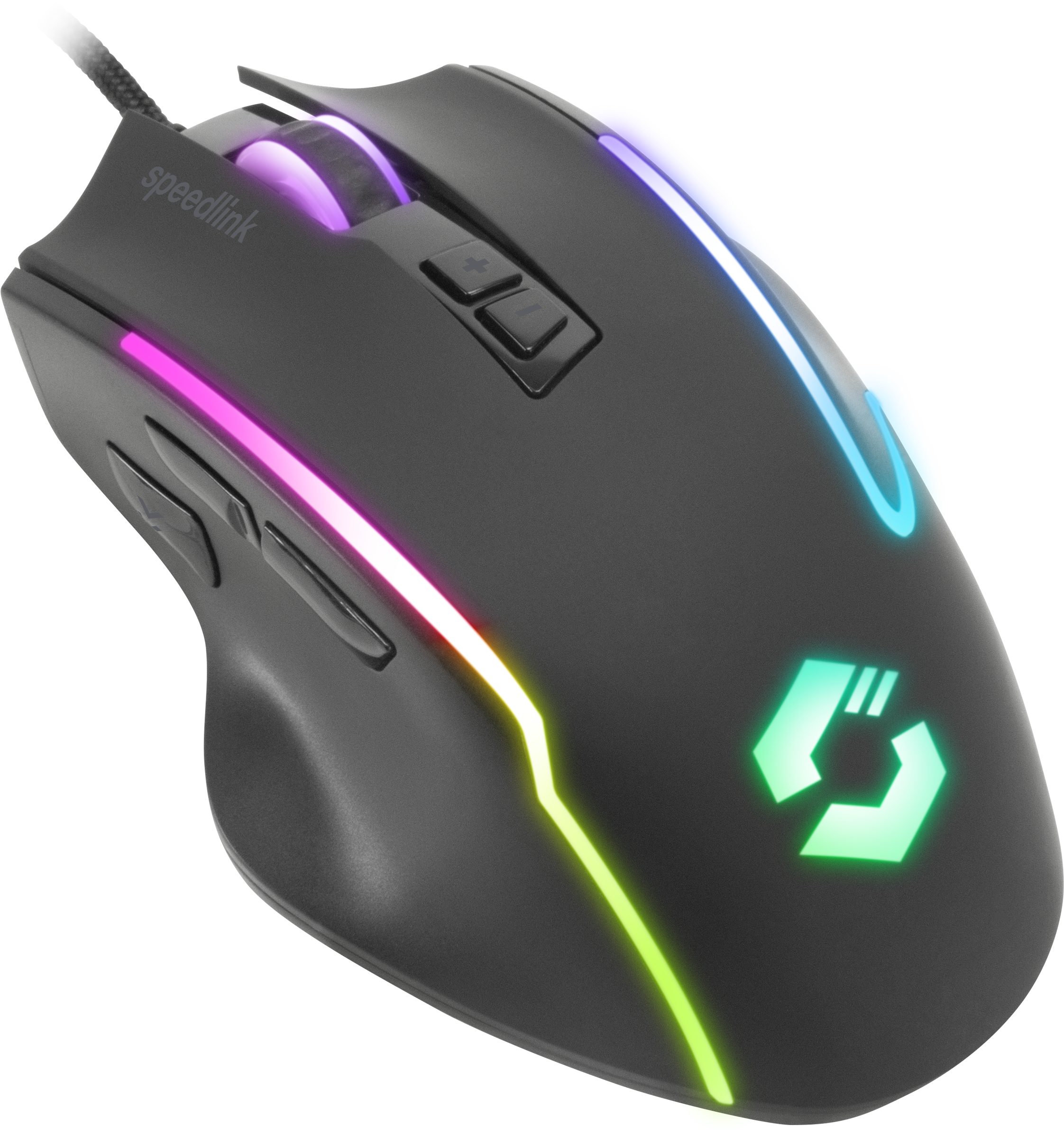 Speedlink DECUS NX gummierte, RGB beleuchtete Gaming-Maus (konfigurierbare RGB Beleuchtung)