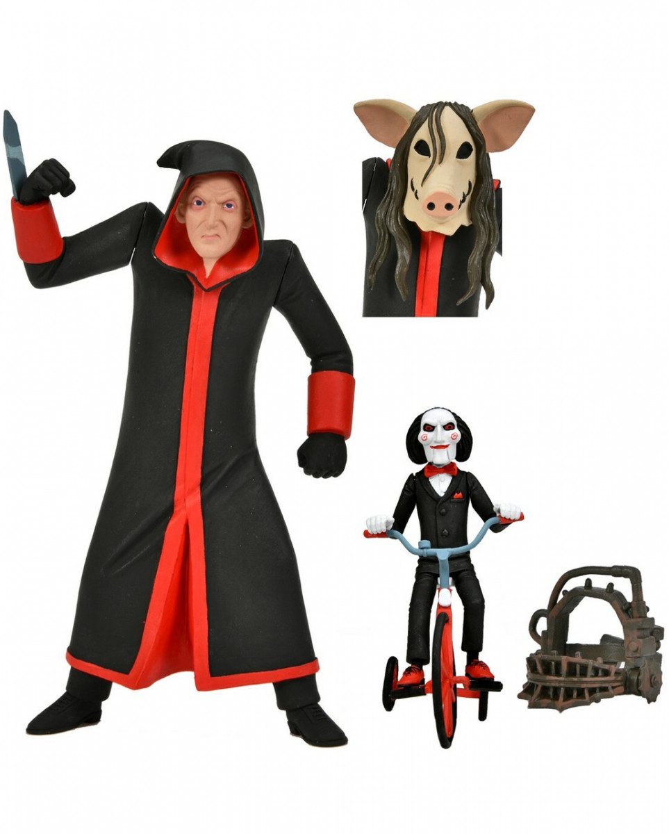 NECA Actionfigur Toony Terrors: SAW - Jigsaw & Billy Actionfiguren