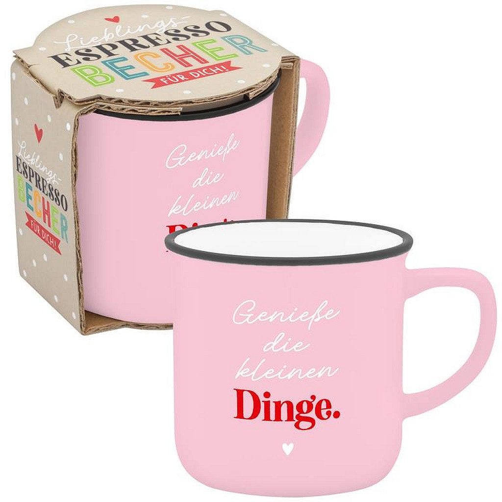 Sheepworld Tasse Espressotasse Espresso Kaffee Tasse Emailleoptik Geschenk Sheepworld, Porzellan