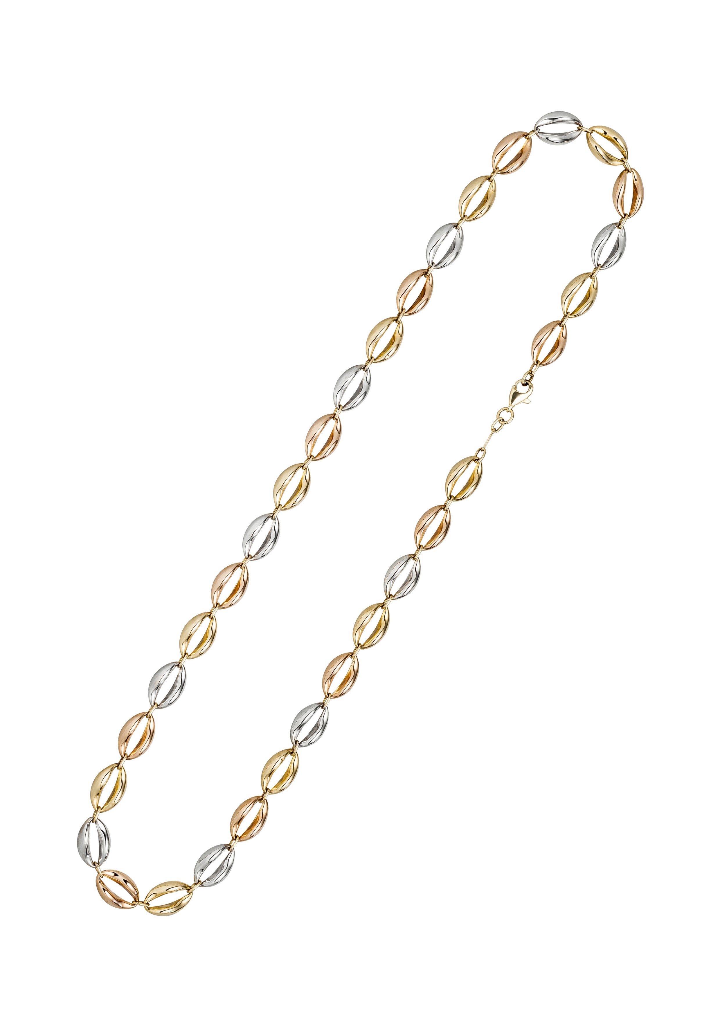 JOBO Collier Goldkette in Tricolor-Optik, 14 Karat 585 Gold 45 cm