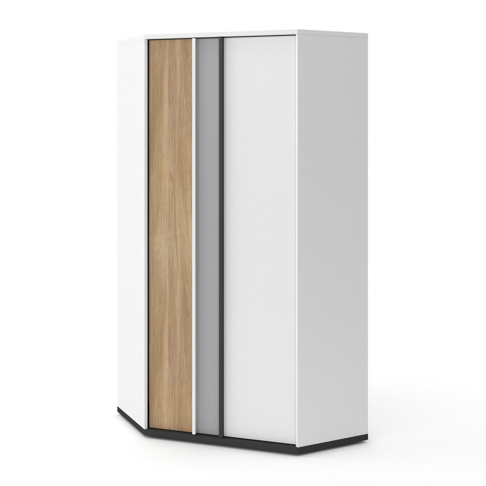 HAUSELEMENT Eckkleiderschrank IMOLA IM-01 2 Türen Kleiderschrank Drehtürenschrank Schrank Modern