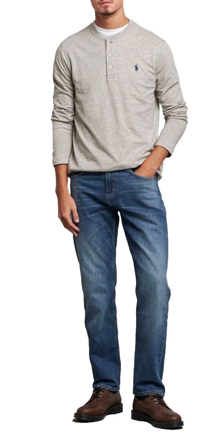 Polo Ralph Lauren Longsleeve Herren Featherweight Mesh Henley Shirt Sofortige Authentifizierung über das Ralph Lauren-System möglich