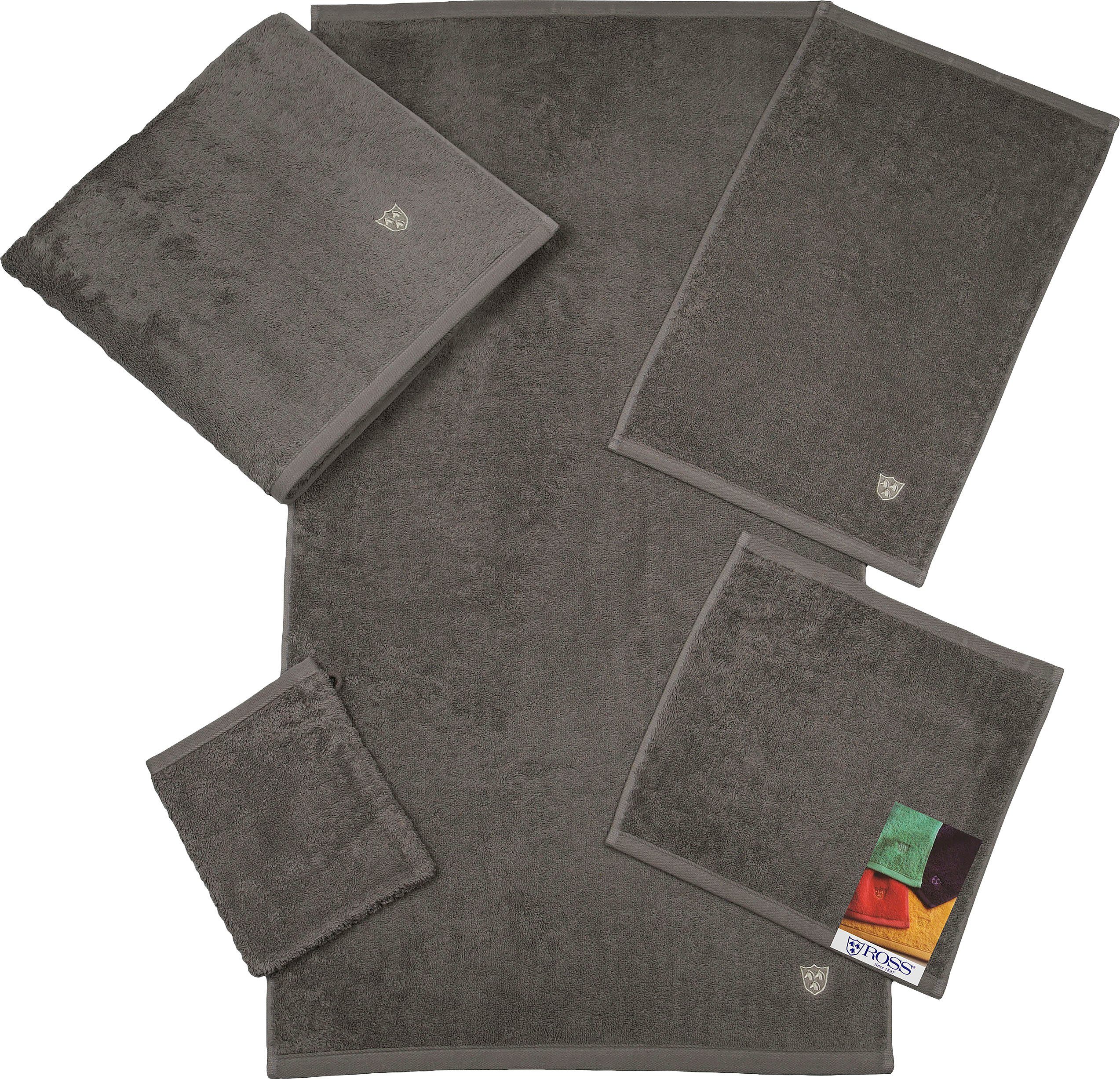 ROSS Duschtuch Vita 4004, Frottier (1-St), Bestickung ROSS-Emblem