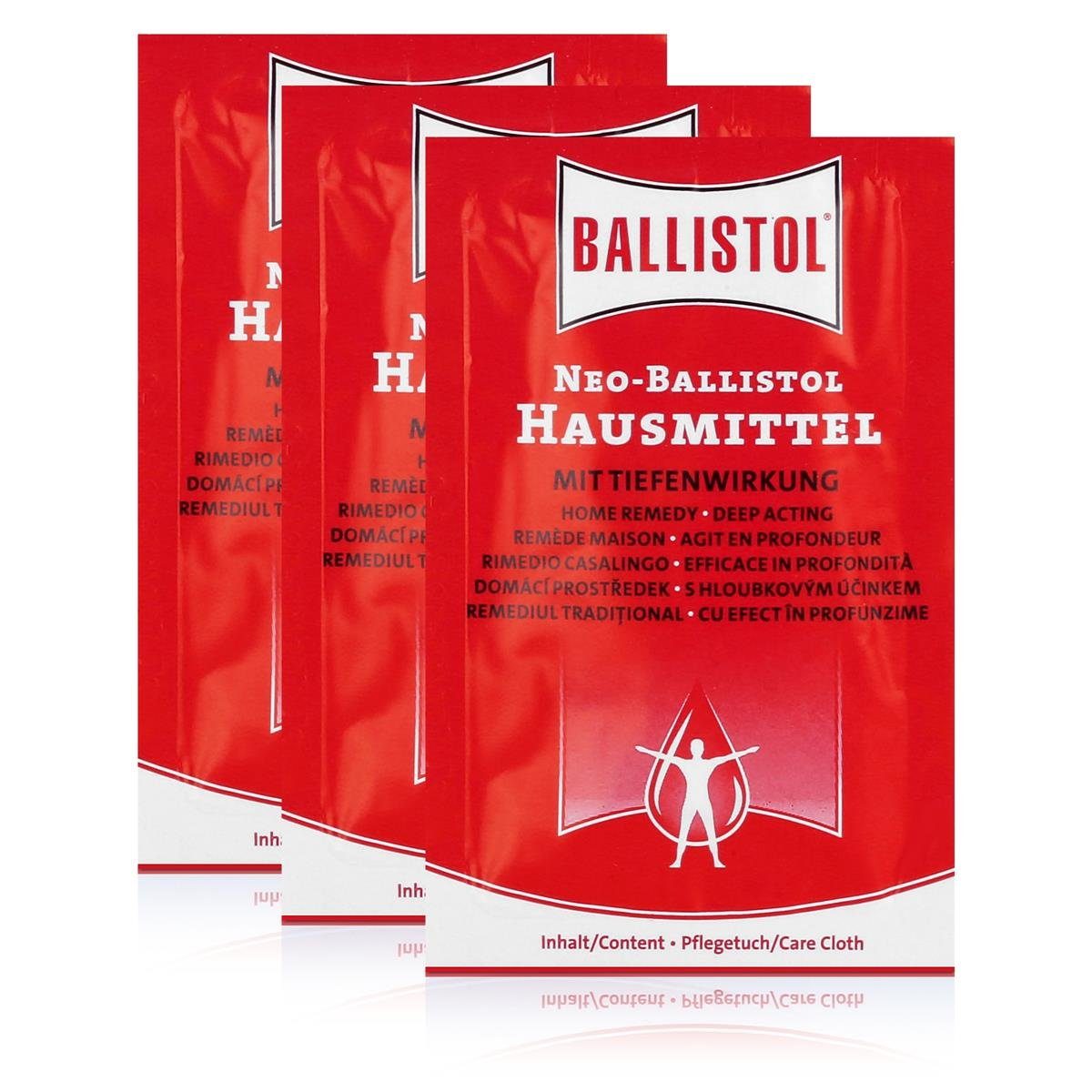 Ballistol Massageöl Ballistol Neo-Hausmittel mit Tiefenwirkung Tuch (3er Pack)