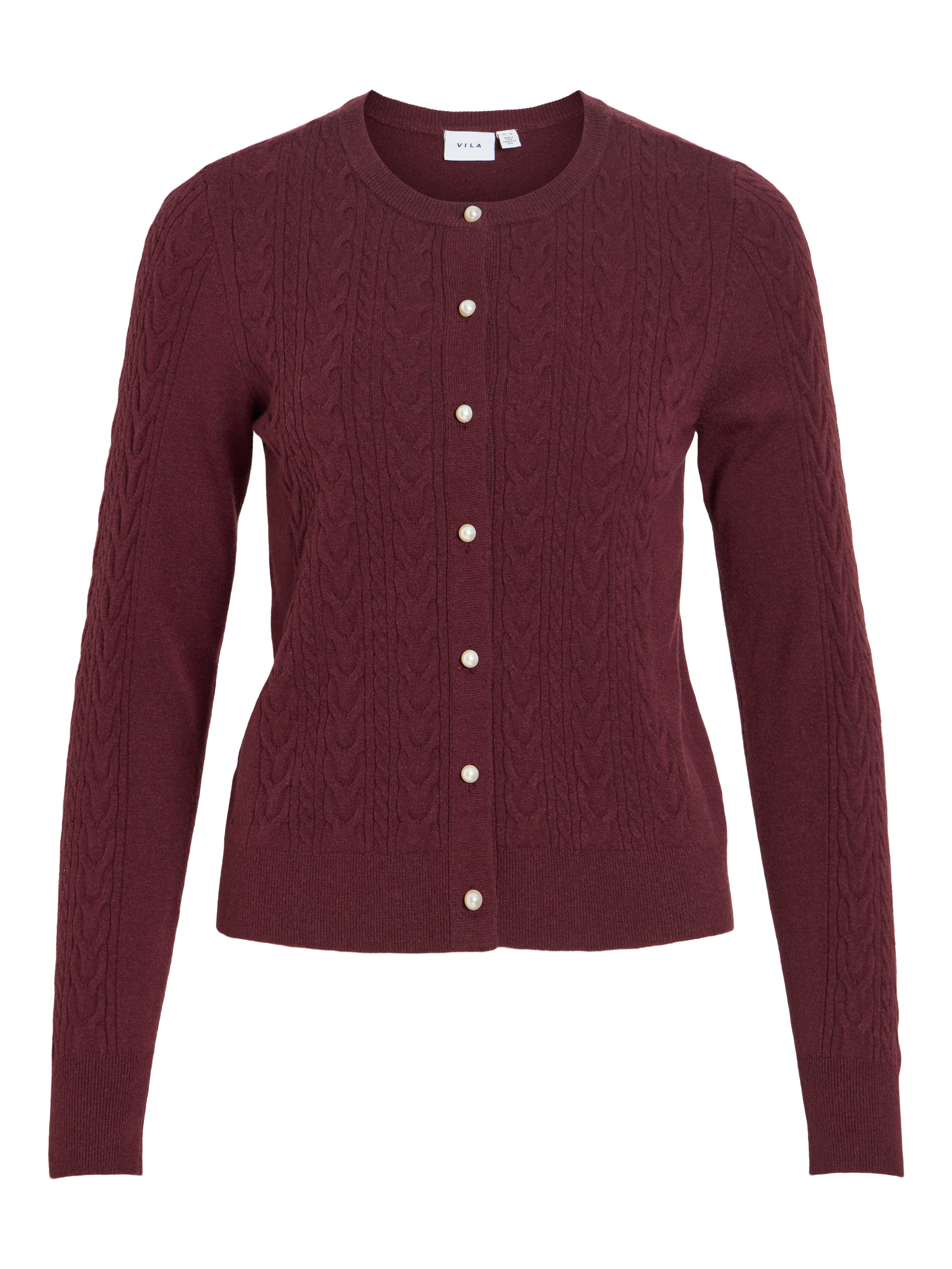 Vila Strickjacke VIKERRY CABLE L/S KNIT CARDIGAN-NOOS Materialmix, normal geschnitten