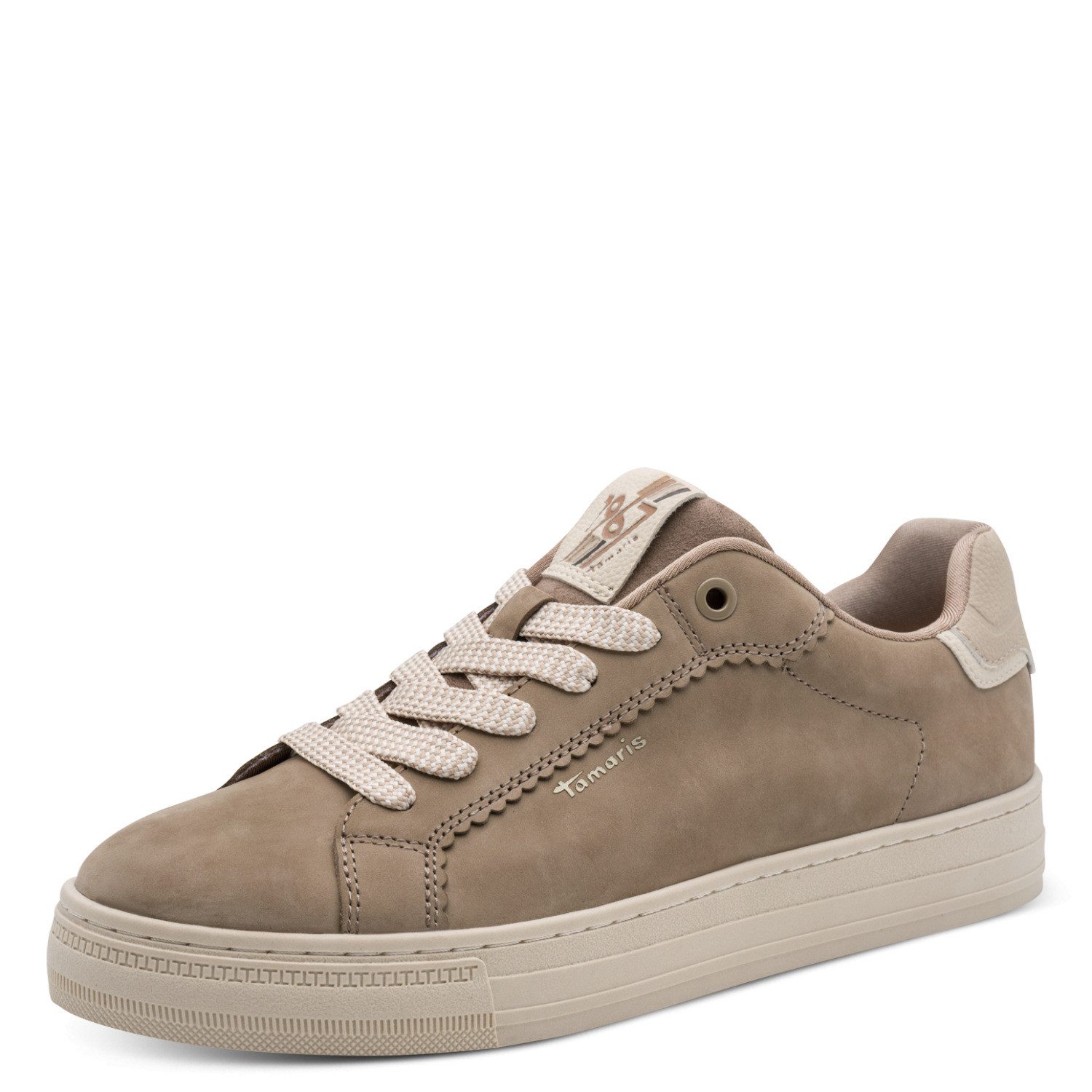 Tamaris Slip-On Sneaker Freizeitschuh, Halbschuh mit Wellenkante und Logoschriftzug