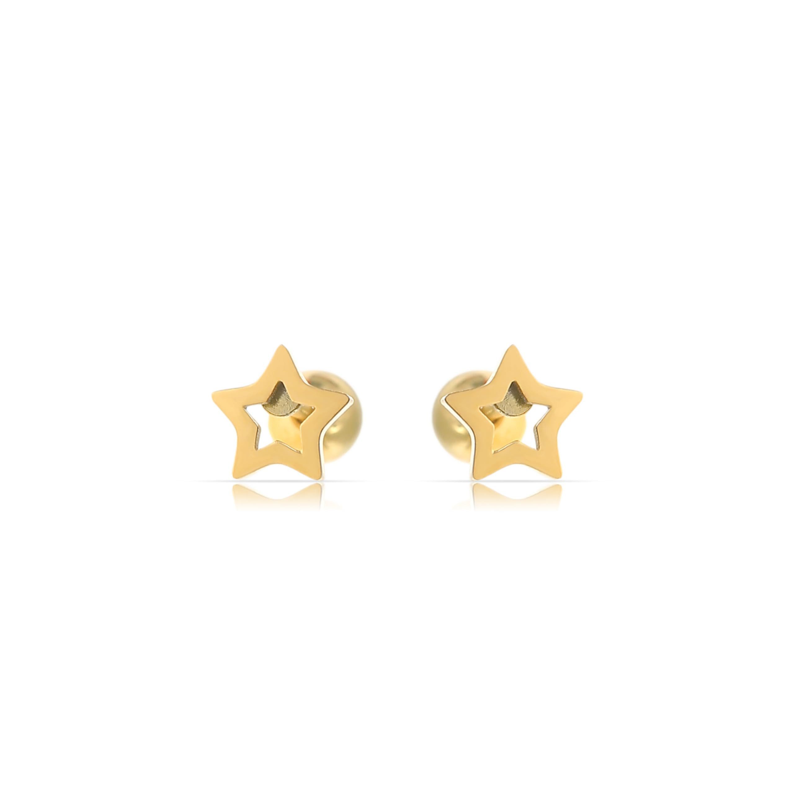 Ohrring-Set Sternförmige Ohrringe Gold für Damen Wasserfester Schmuck