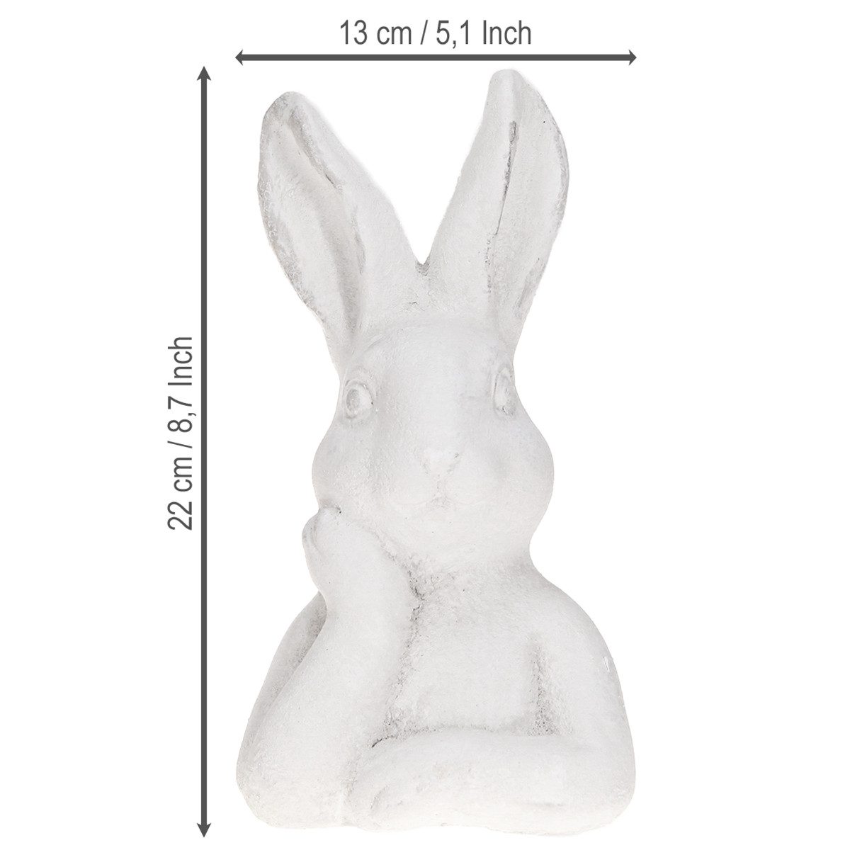 Florists Products Osterhase Osterhase Figur Shabby Chic Weiß Vintage Ostern Deko