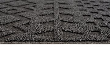Teppich Juliane, andas, rechteckig, Höhe: 18 mm, Hoch-Tief-Struktur, Woll-Look, Boho, mit Fransen