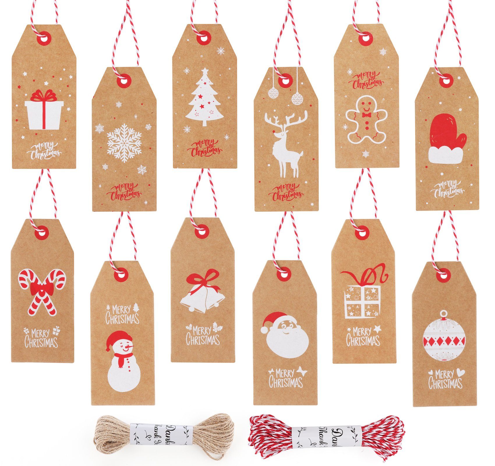 Papieranhänger Kraftpapier Anhänger Homewit Weihnachten Etikettenpapier Dekorative für