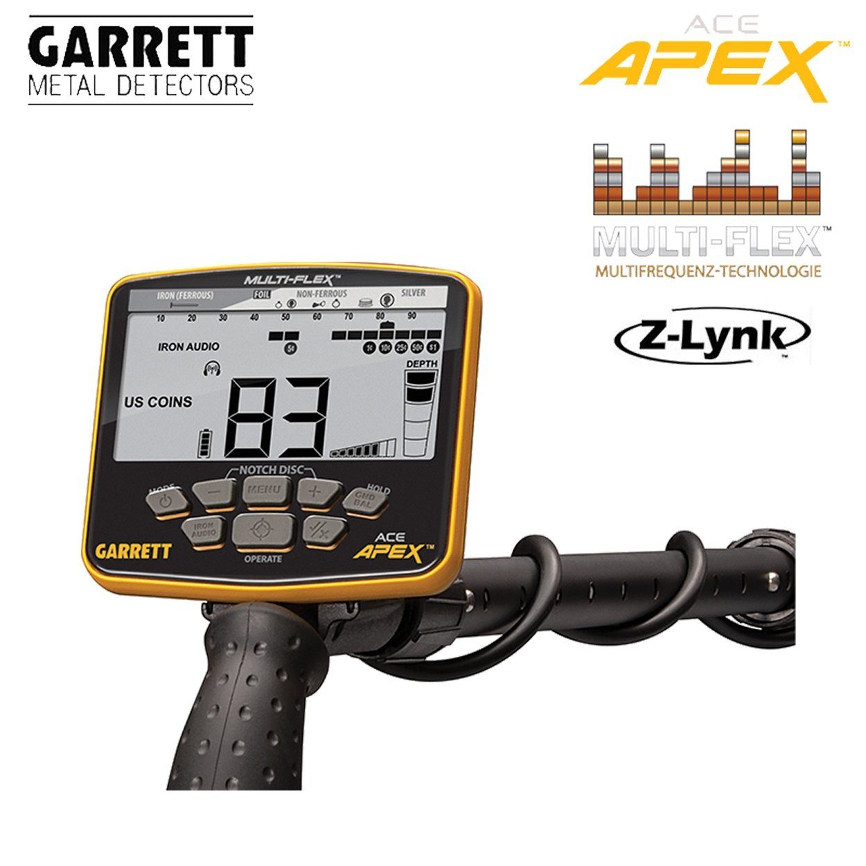 Garrett Metalldetektor Ace APEX Raider (Wireless Pack)