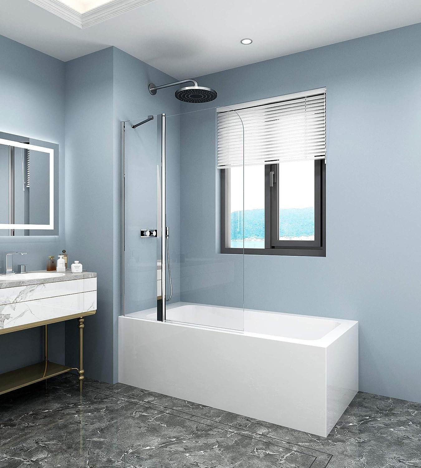 Boromal Duschwand für Badewanne Badewannenaufsatz Badewannenfaltwand günstig online kaufen