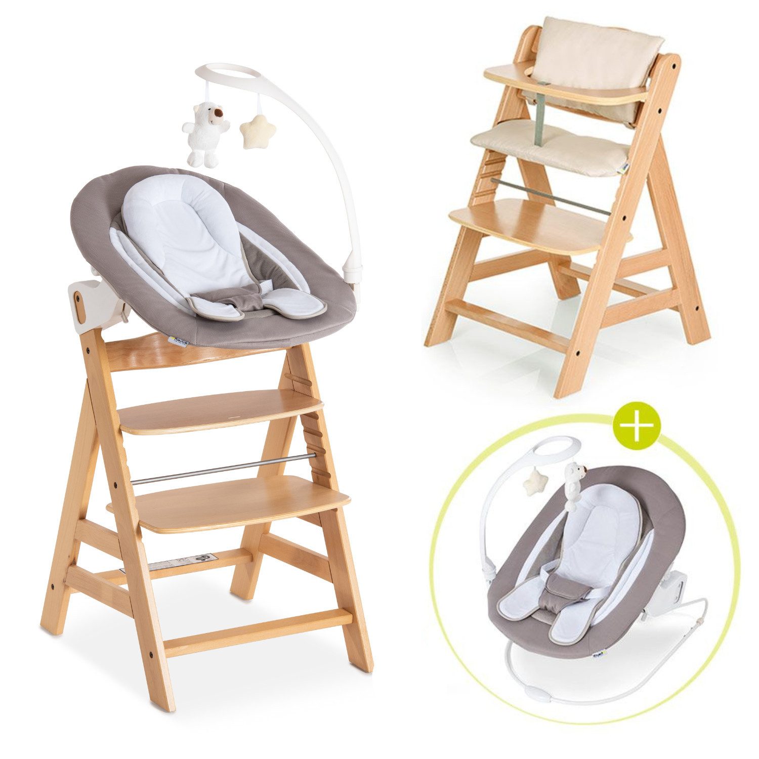 Hochstuhl Alpha Plus Natur - Newborn Set Deluxe