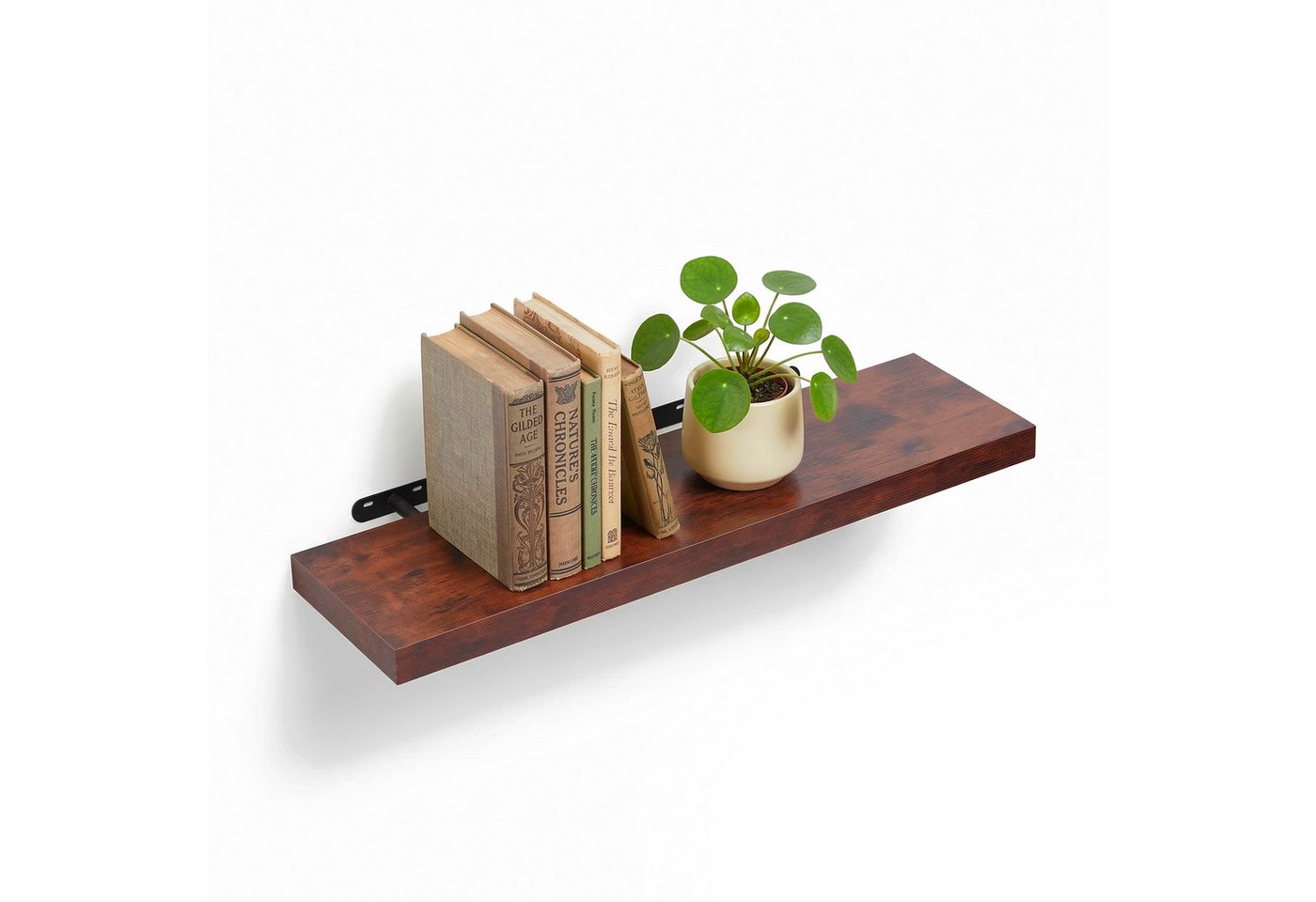 relaxdays Wandregal mit Metallhalterung, 1-tlg., Industrial, 100 cm
