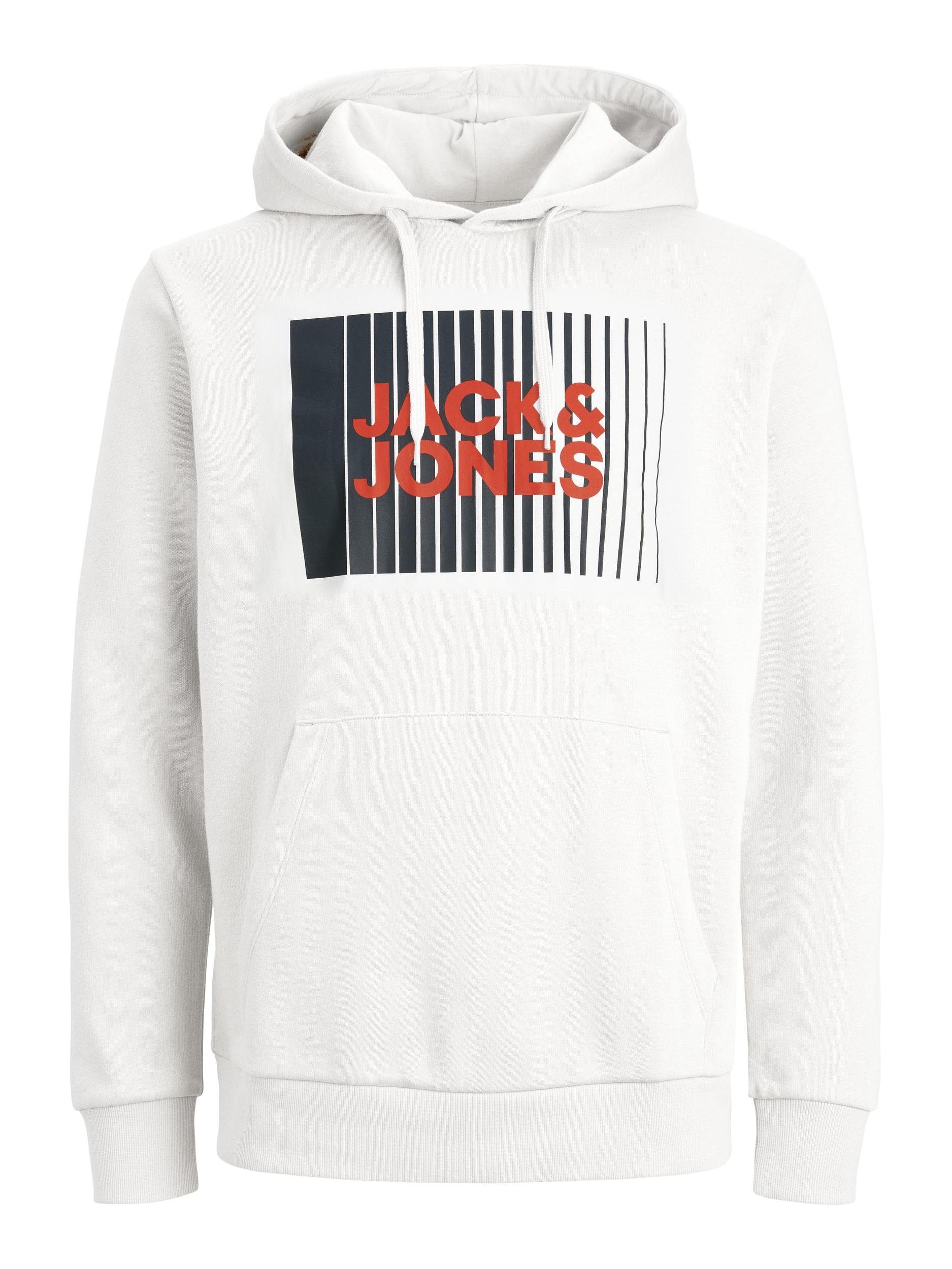 LOGO White PLAY SWEAT JJECORP NOOS Jones Kapuzensweatshirt HOOD & Jack