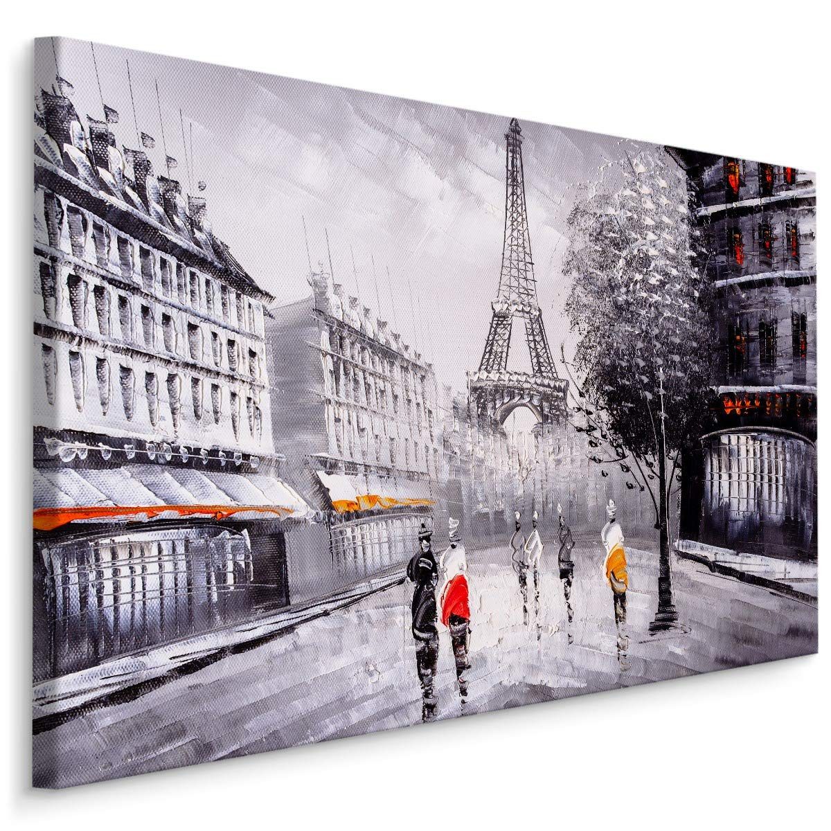 Muralo Leinwandbild Architektur – Leinwandbild Wandbild Kunstdruck Wohnzimmer, Gebäude (1 St), Paris – Stadt – Frankreich, 30 x 20 cm, aufhängefertig