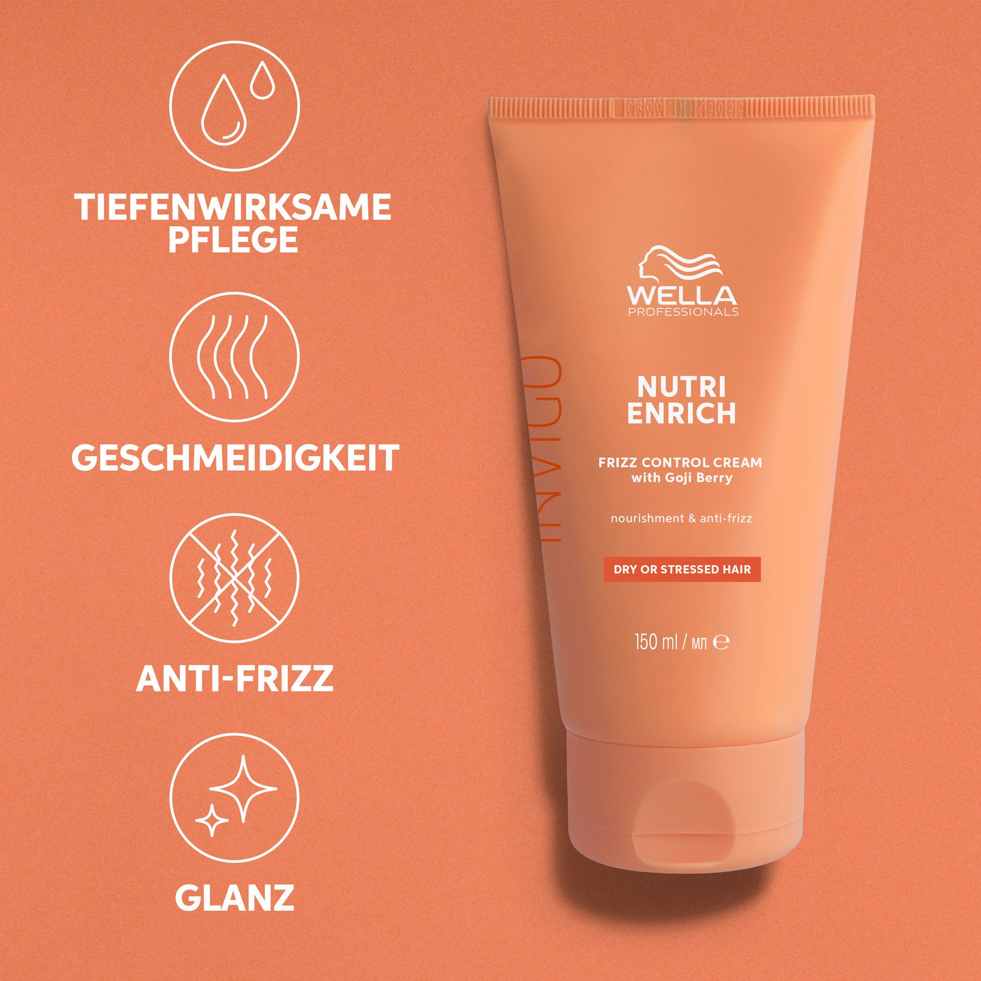 Wella Professionals Haarcreme INVIGO NUTRI-ENRICH FRIZZ CONTROL CREAM, Anti-Frizz-Effekt, feuchtigkeitsspendend, für strapaziertes Haar