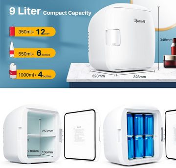 JUNG Getränkekühlschrank ohne Gefrierfach, 9L, für Unterwegs & Zuhause, Getränke & Kosmetik ASTROal, Mini Kühlschrank, Minikühlschrank leise, Kühlschrank klein