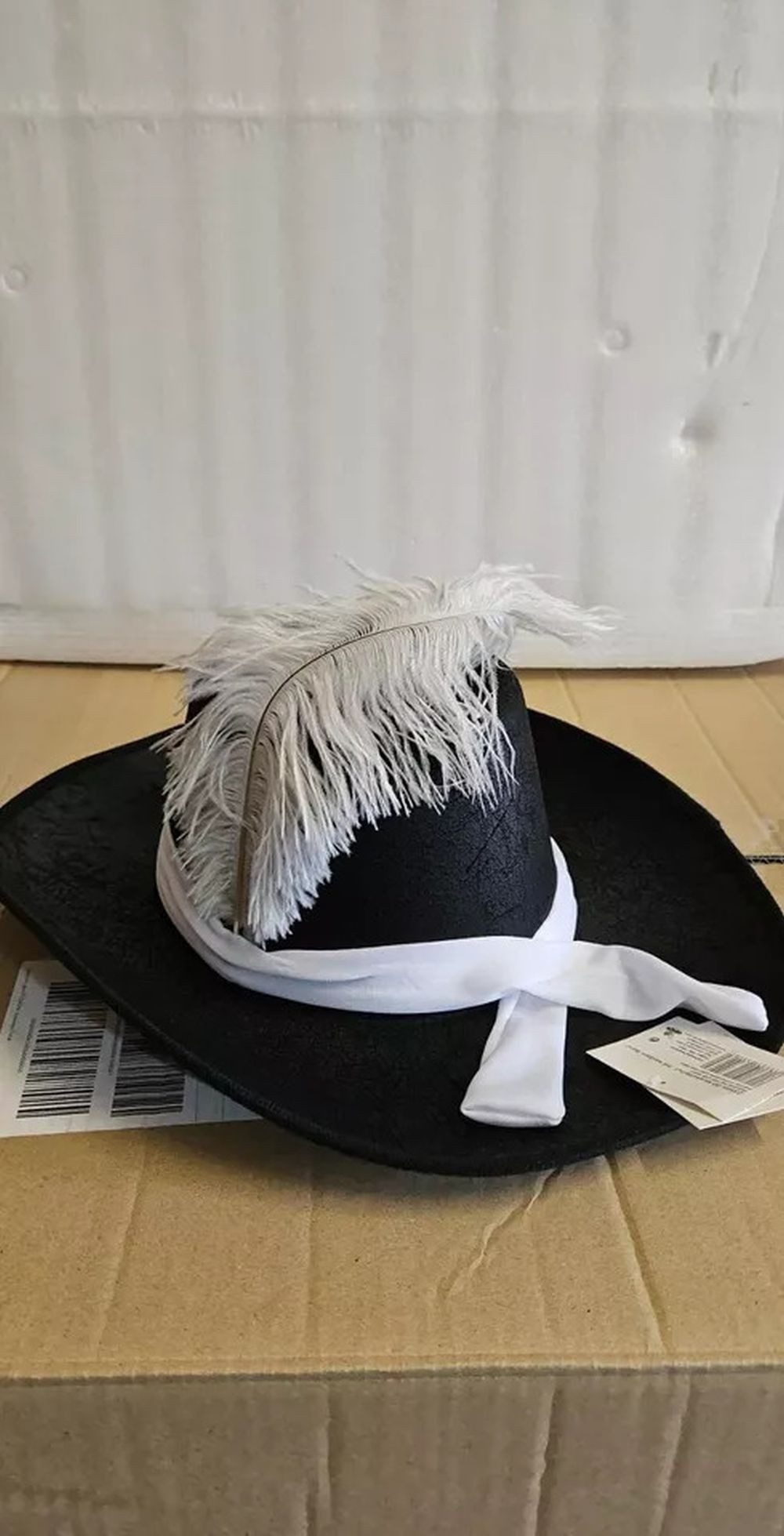 Orlob Ritter-Kostüm Musketier Mittelalter Hut Schwarz mit Band Karneval Party Gr. 58