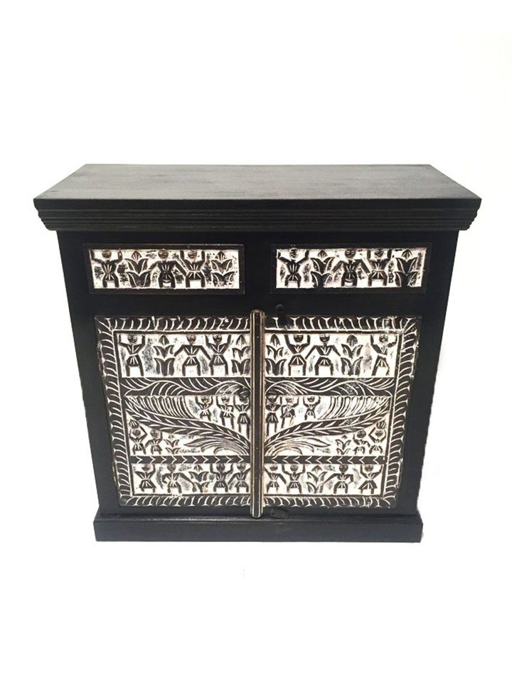 Marrakesch Orient & Mediterran Interior Kommode Afrikanische geschnitzte Kommode Simba - 93cm (1 St), Handarbeit