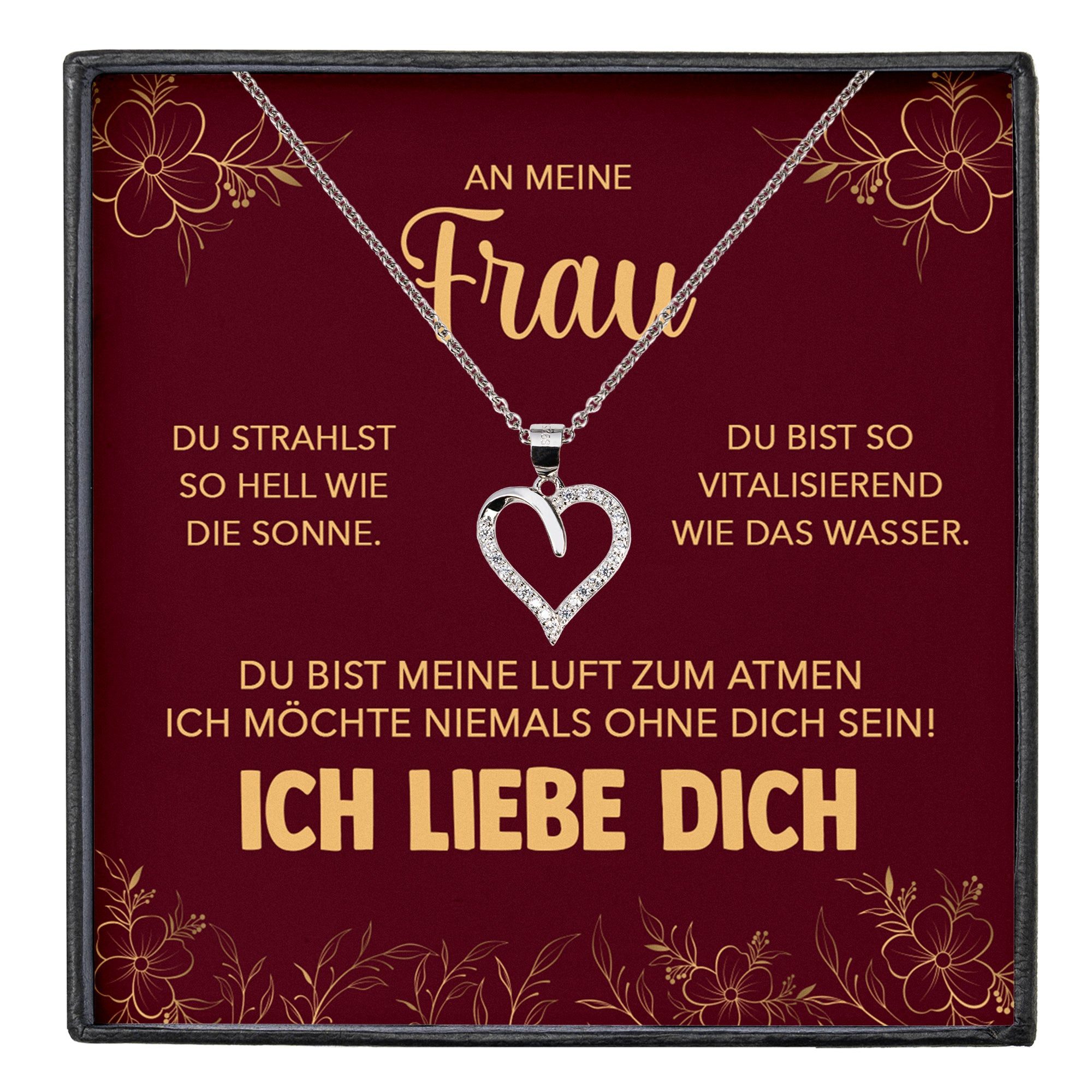 Valentinstagsgeschenk 22Feels Schmuckset An Meine Frau Ich Liebe Dich Geschenk Hochzeitstag Herz Kette Frauen (inkl. Geschenktasche, Karte, Poliertuch