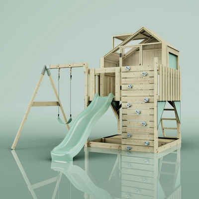 PolarPlay Spielturm Madita, Mintgrün - Kinderschaukel
