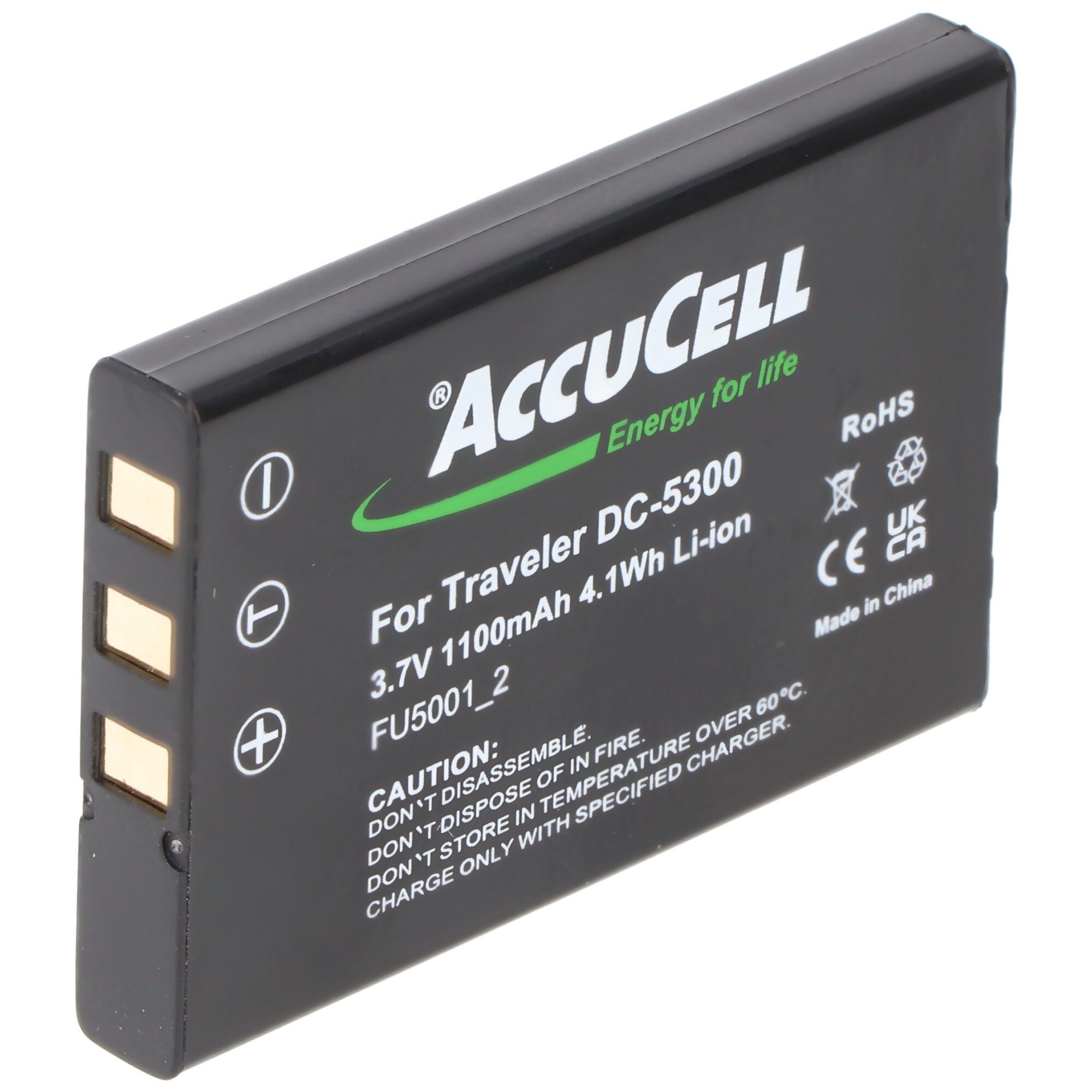 AccuCell AccuCell Akku passend für Akku Somikon DV-920.HD Akku Akku 950 mAh (3,7 V)
