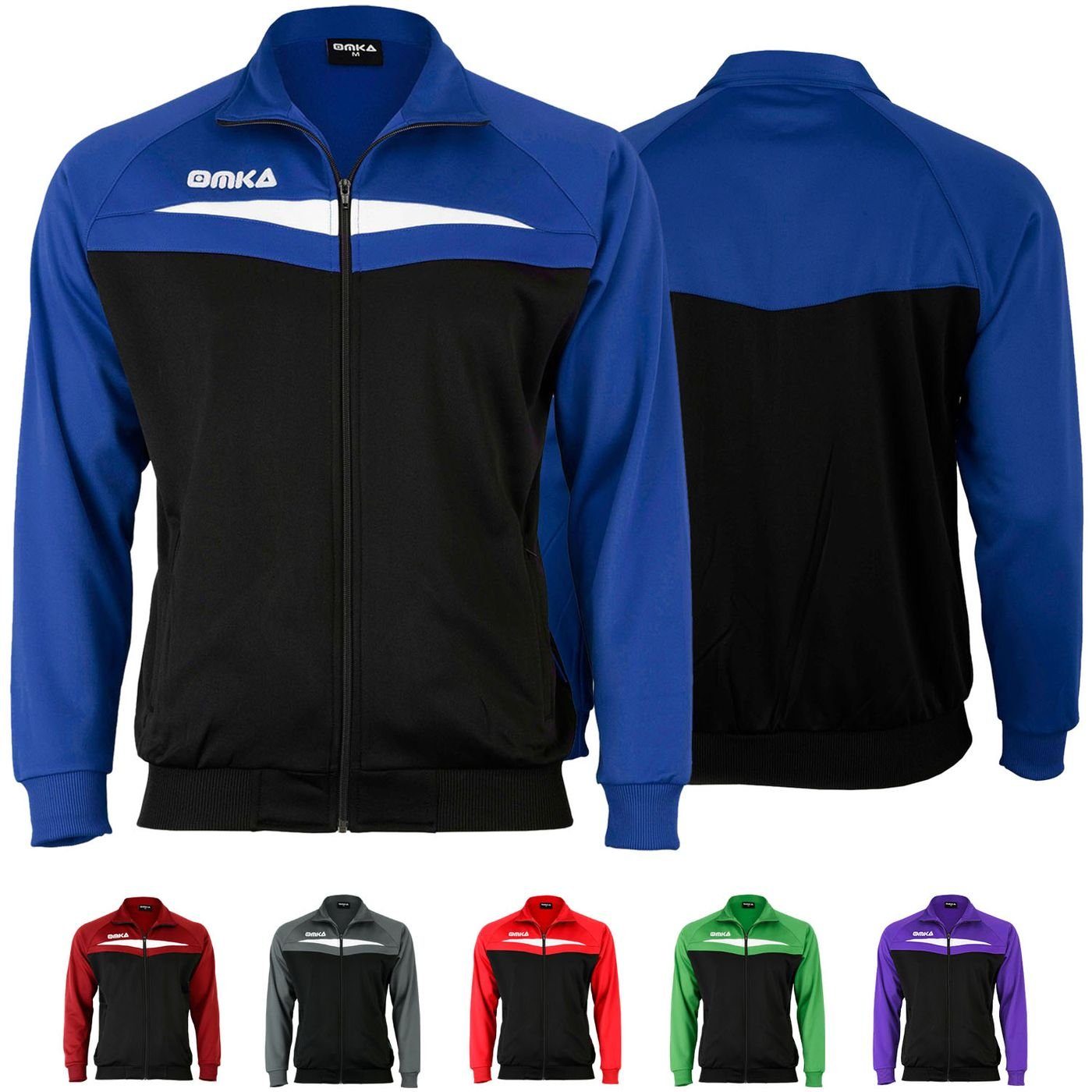 OMKA Trainingsjacke OK200J OMKA Sportjacke Trainingsjacke Blau Joggingjacke Optima