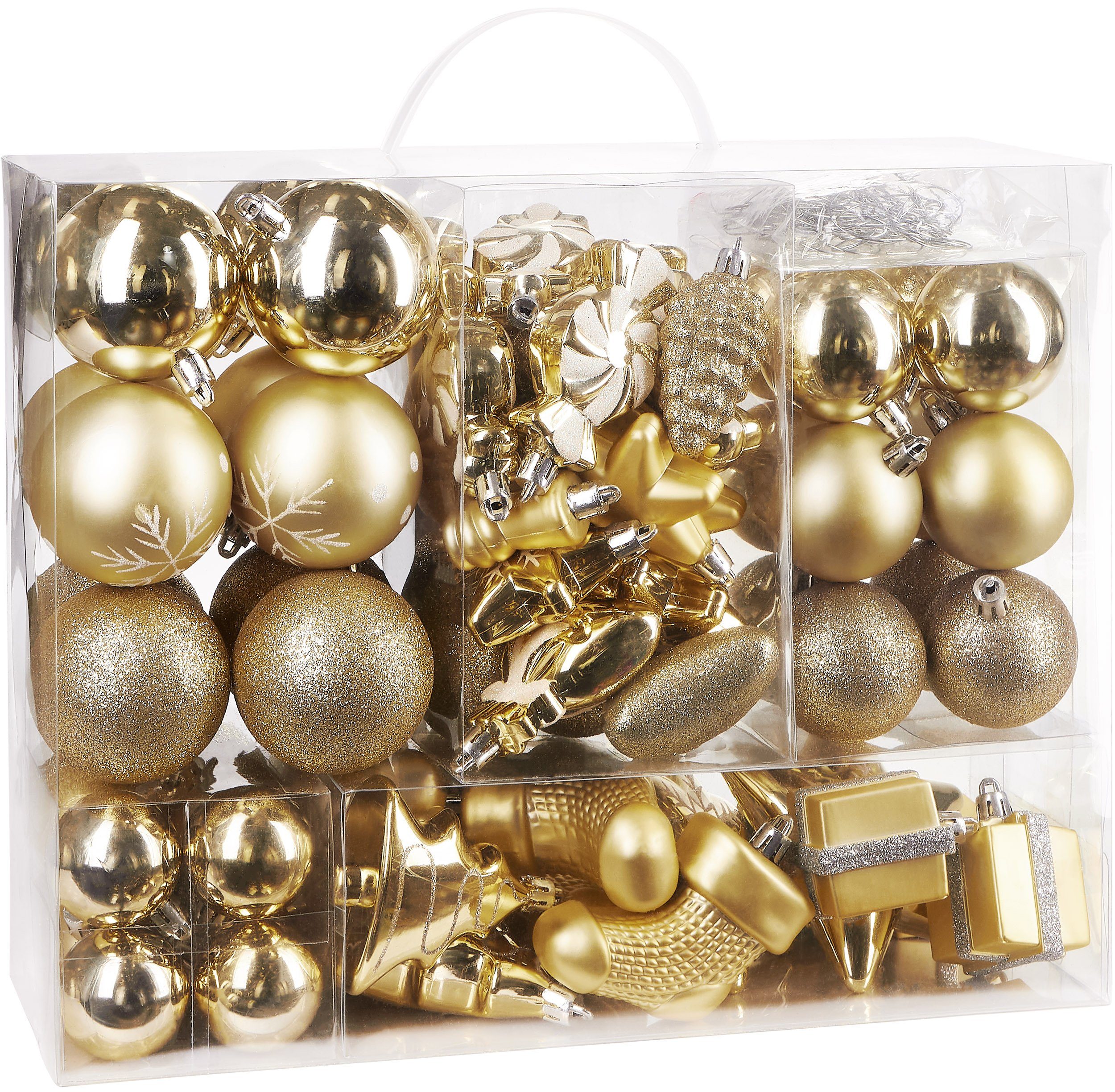 BRUBAKER Weihnachtsbaumkugel 77-teiliges Weihnachtskugel-Set, Christbaumsch günstig online kaufen