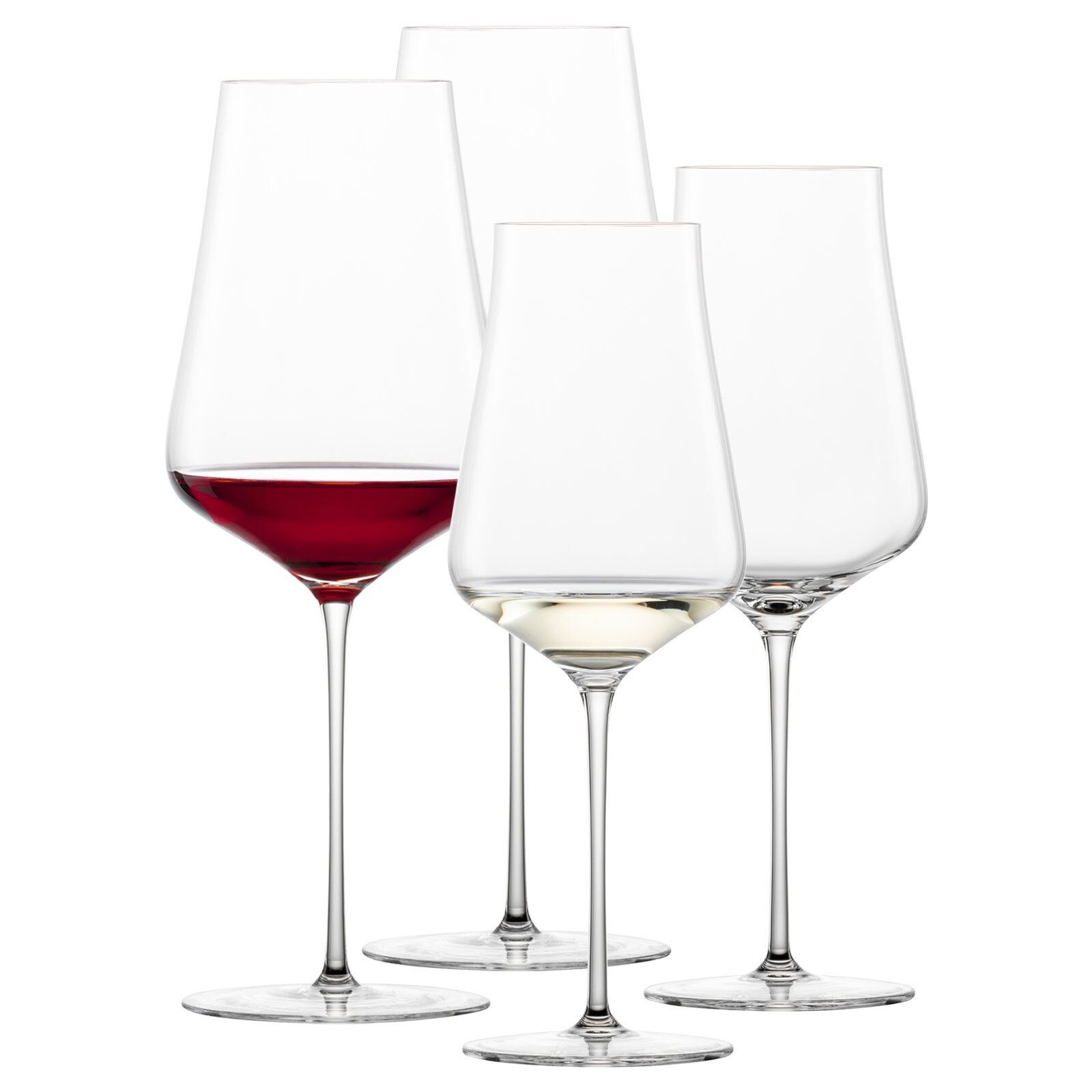 Zwiesel Glas Glas Duo Bordeaux- und Weißweingläser 4er Set, Glas