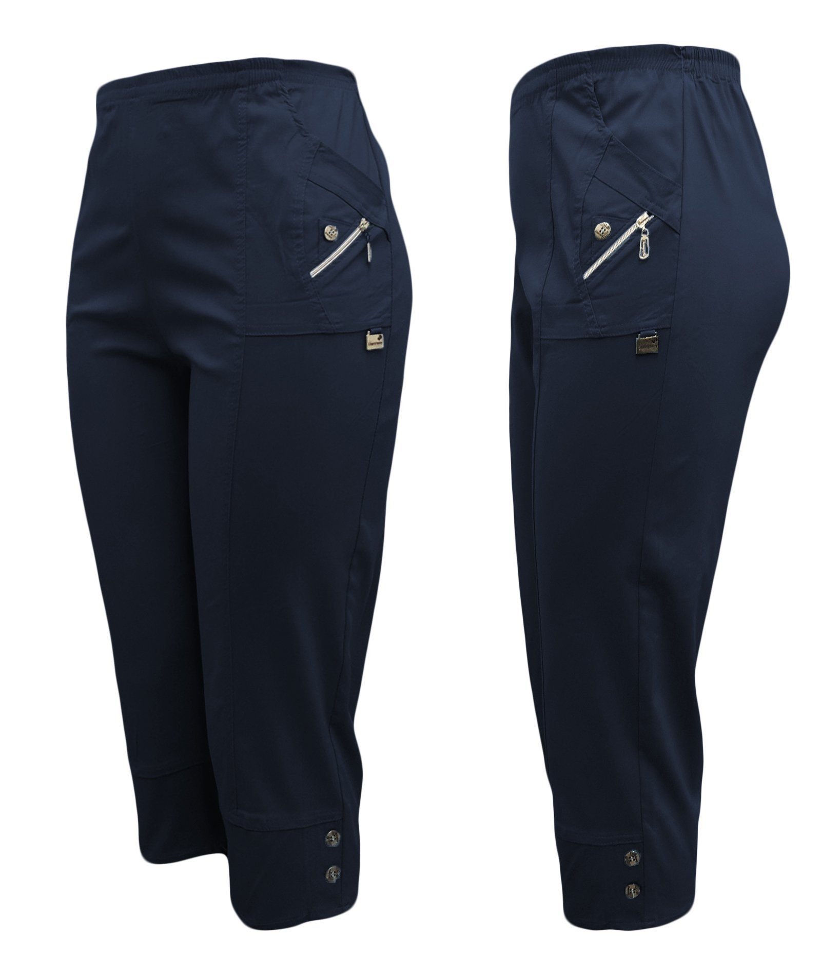 Cherry Berry Caprihose Damen Sommerhose 3/4 Freizeit Hose mit Stretch im Regular fit in den Größen 38/40 bis 52/54 erhältlich