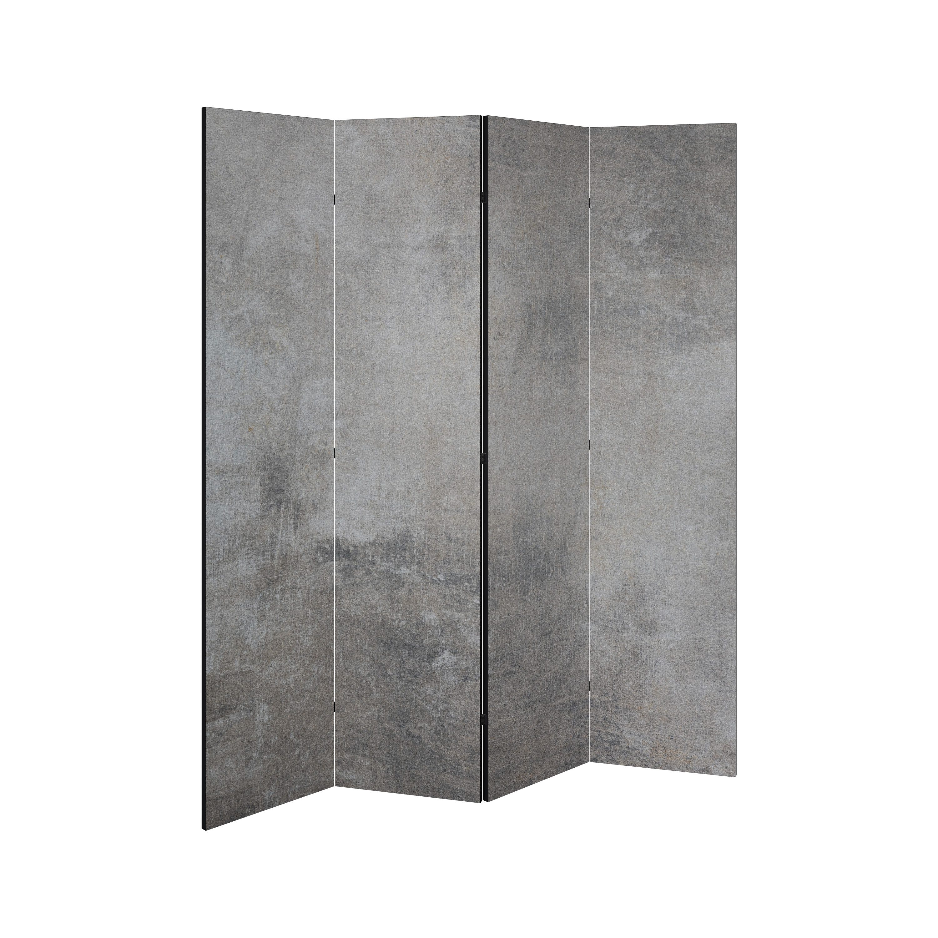 SPACEREBELS Paravent CONCRETE WALL (1 St), Raumteiler mit 4 Paneelen, einseitig bedruckt, 152 x 168 cm