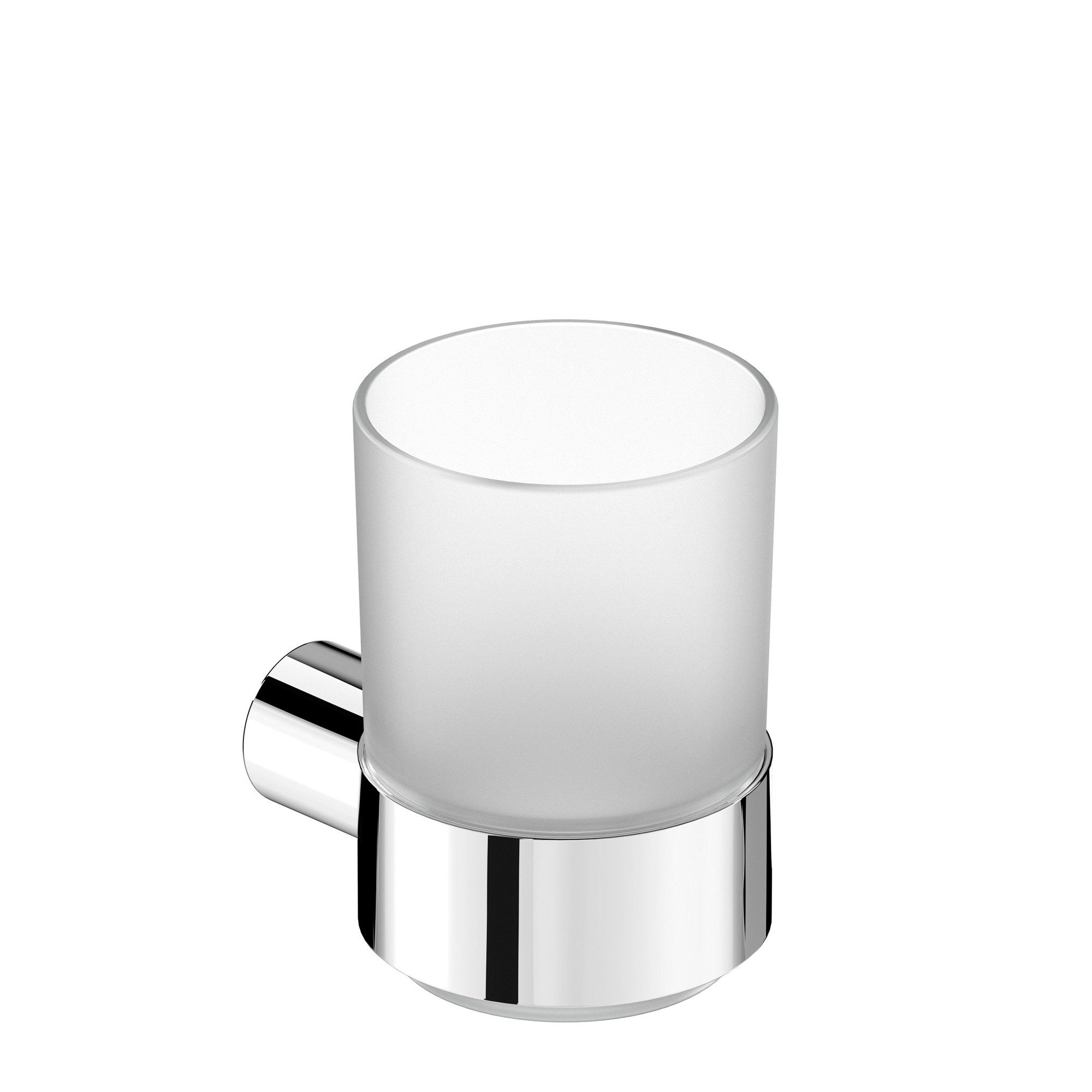 CHRIS BERGEN Подставки для зубных щеток Zahnbürstenbecher wandhängend aus Messing und satiniertem Glas, in Chrom und Schwarz matt