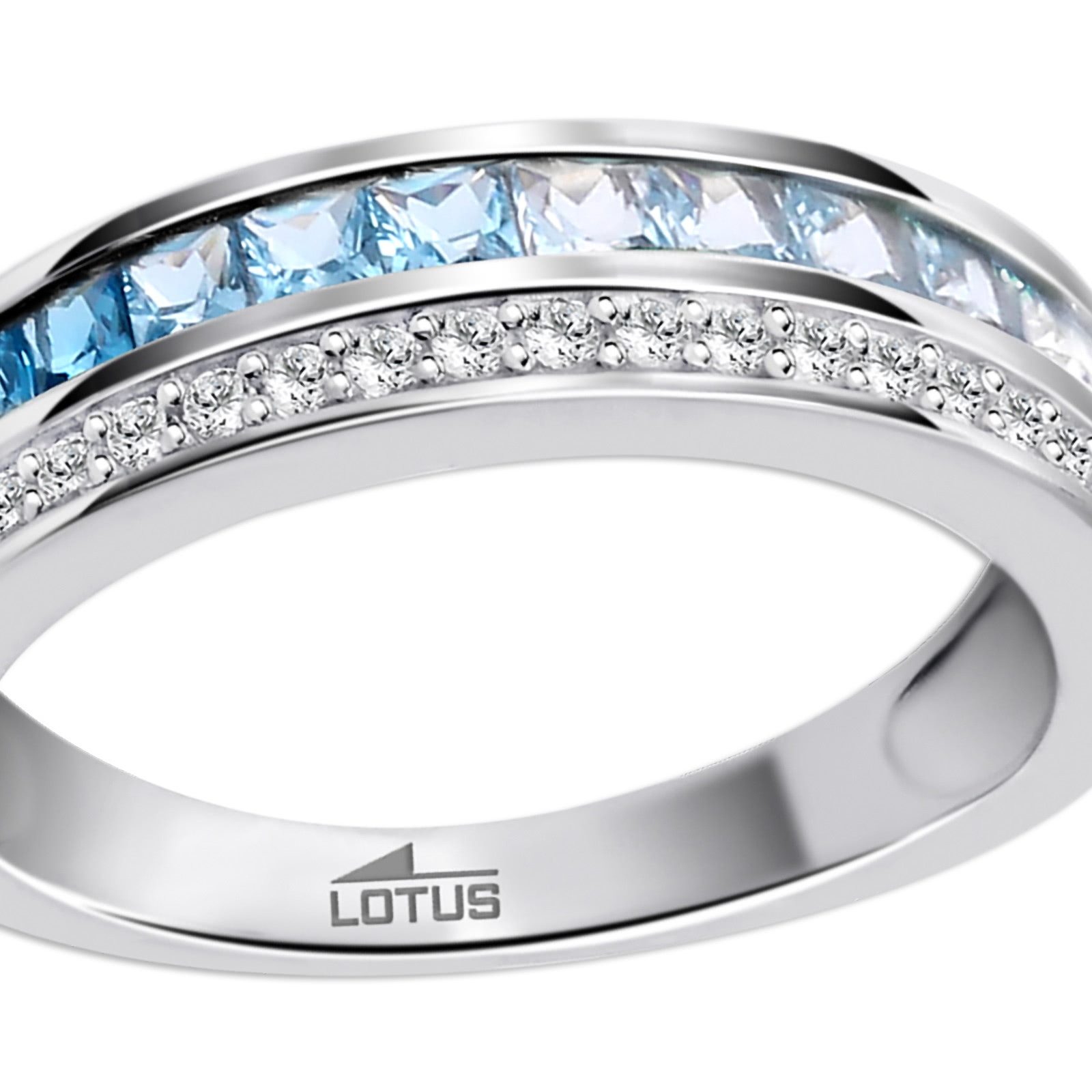 LOTUS SILVER Silberring LOTUS Silver Ring Zirkoniastein 925 (Fingerring), Ring Zirkoniastein 925 Sterling Silber, Farbe: silber, blau