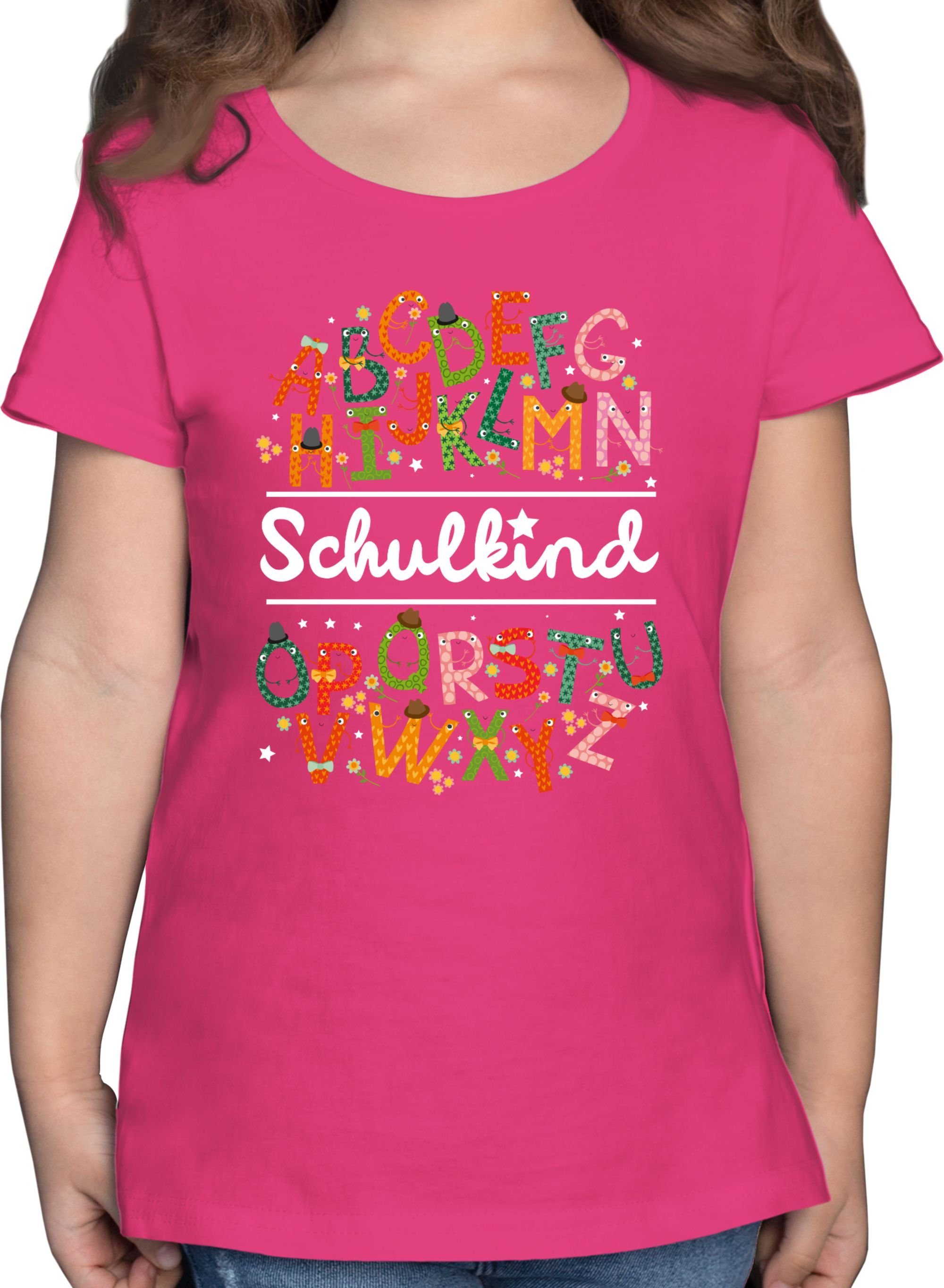 Shirtracer T-Shirt Schulkind Alphabetmonster Einschulung Mädchen