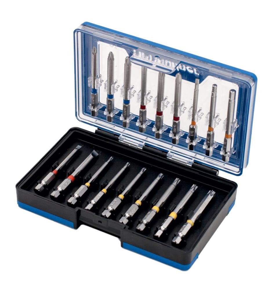 HM Müllner Werkzeuge Bit-Set 18-tlg. 75mm lang Schrauberbits Farbleitsystem Bitsatz, 18-St., Kunststoffbox, 18-teiliges Set