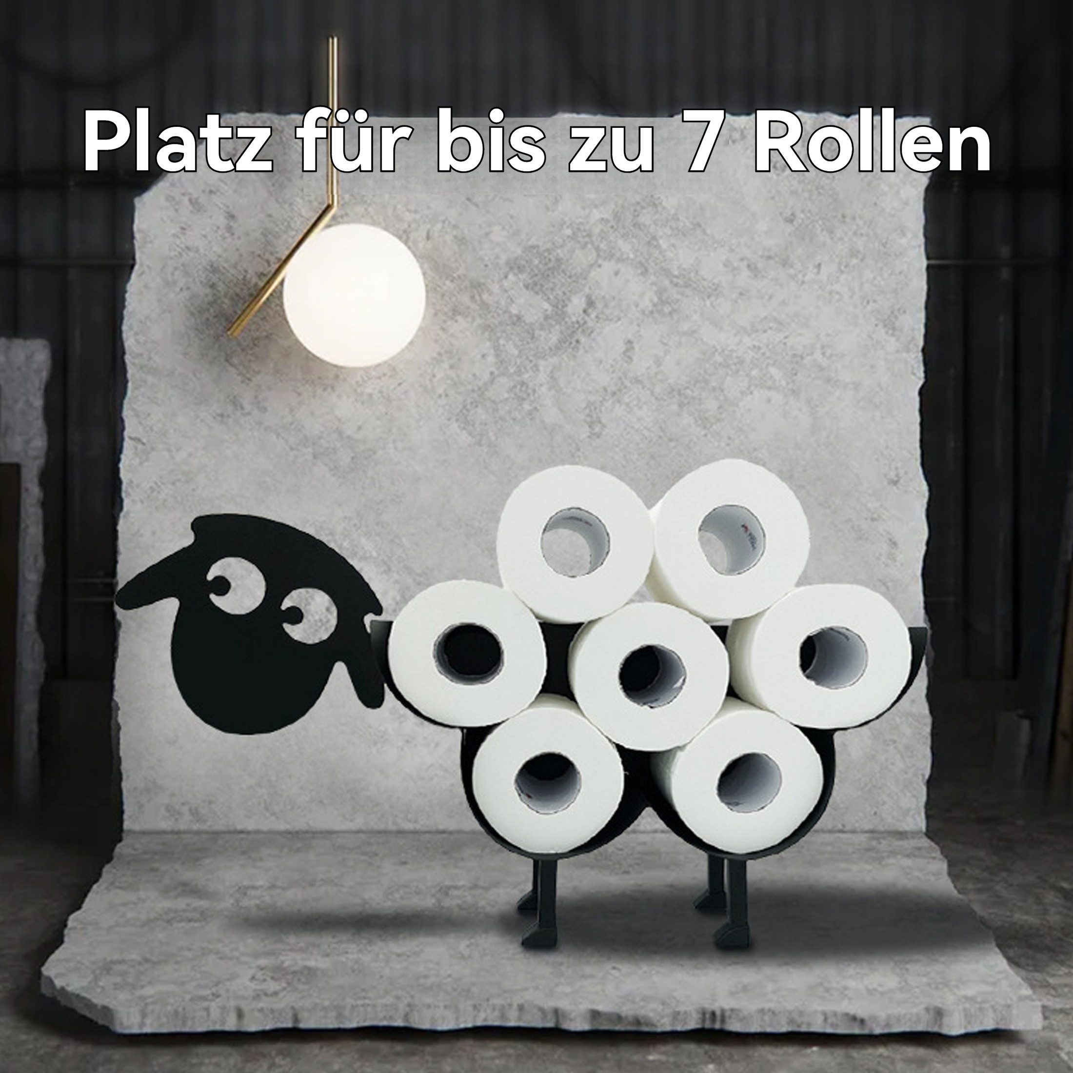 YINDN Toilettenpapierhalter Schaf Schwarz WC Rollenhalter günstig online kaufen
