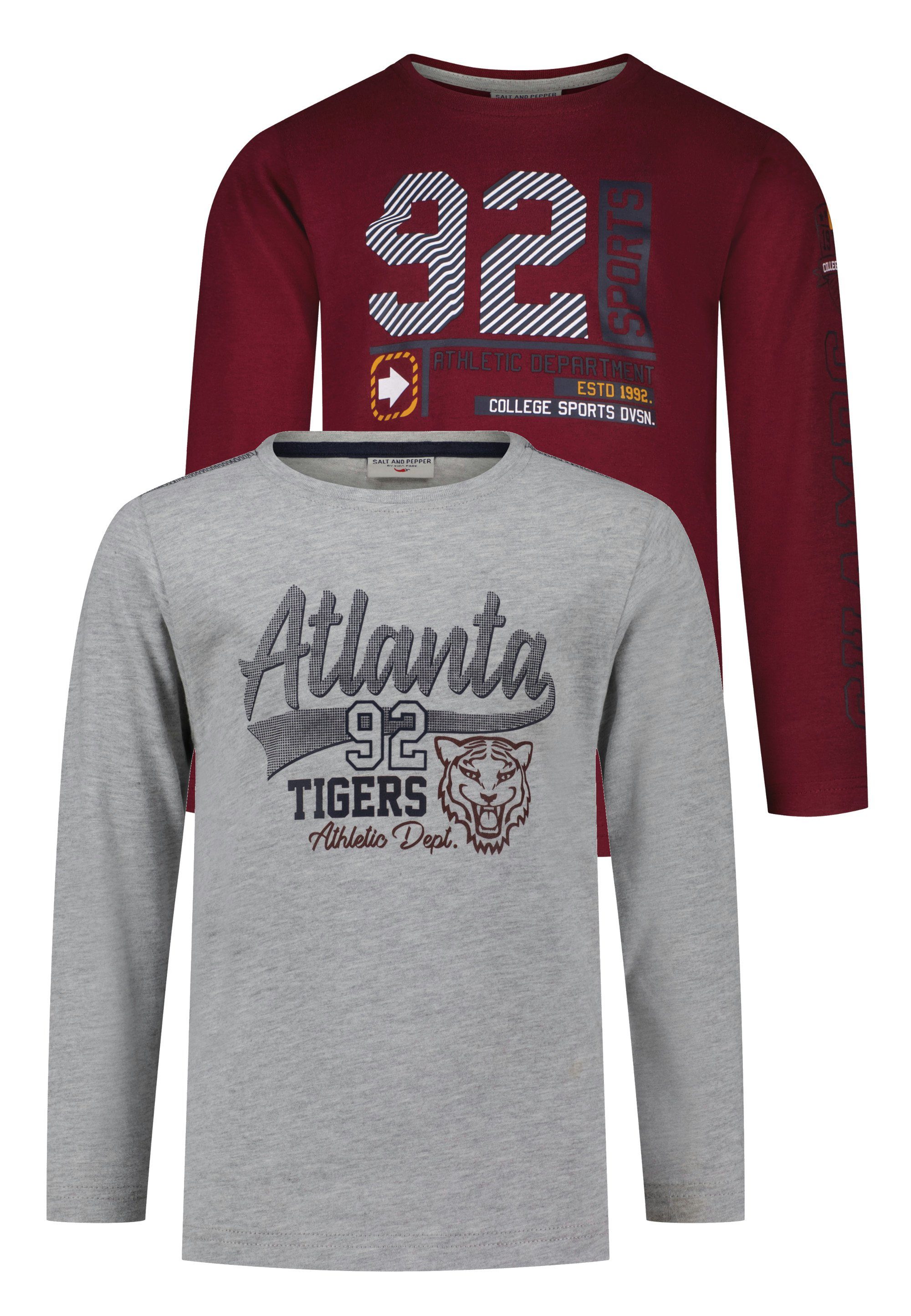 SALT AND PEPPER Langarmshirt Tiger (2-tlg) mit coolen Motiven