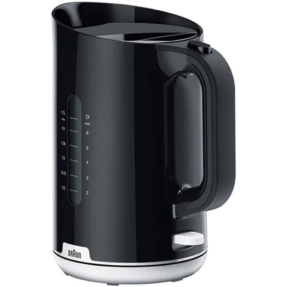 Braun Wasserkocher WK 1100 Breakfast - schwarz, 4-Wege-Sicherheitssystem W, 1,7 1000 l, 1 Wasserkocher 