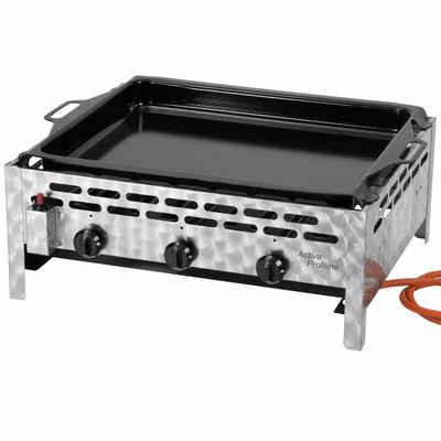 Activa Gasgrill 3-flammig Gastrobräter, 12kW, emaillierter Stahlpfanne